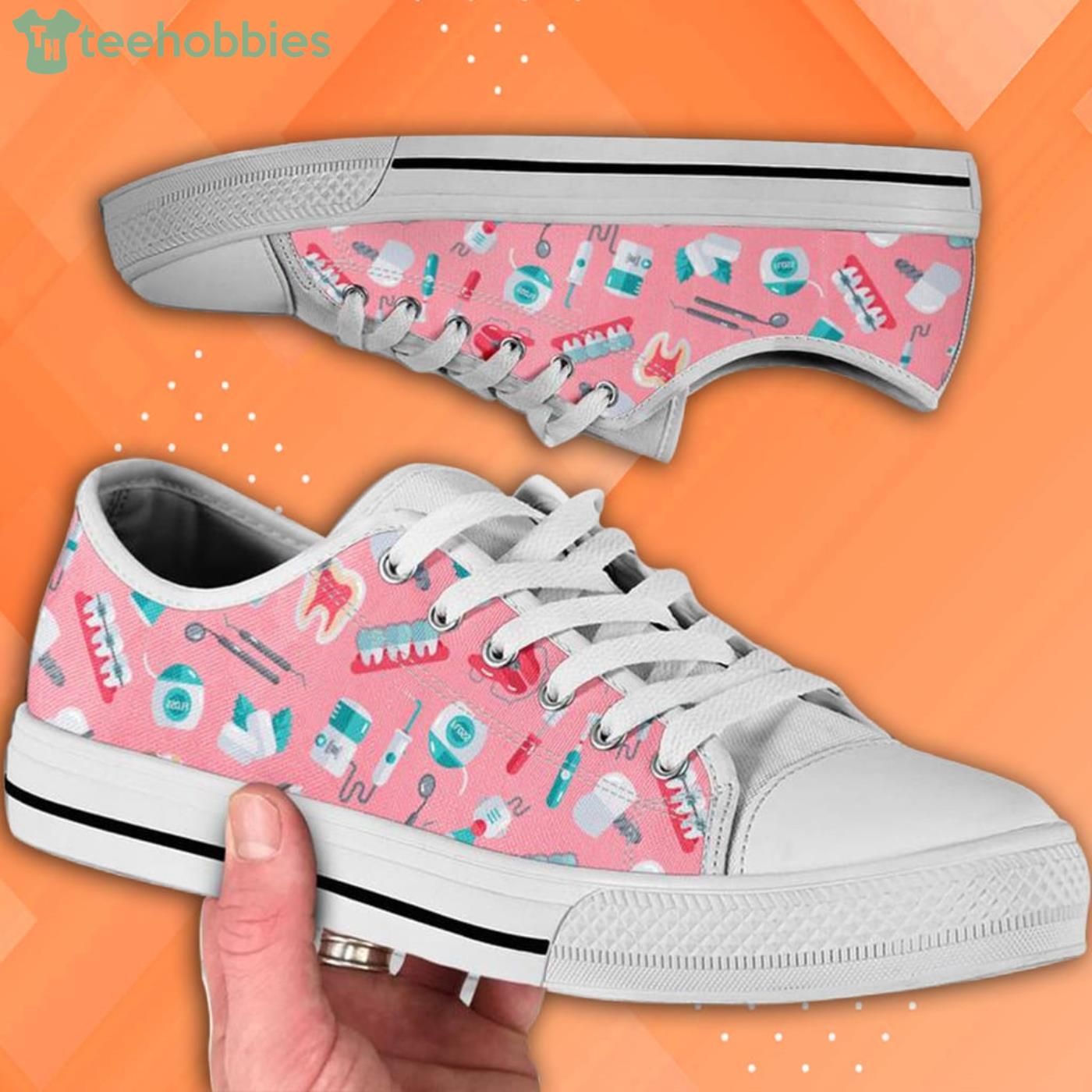 Cute Dentist Pattern Low Top Shoes Product Photo 1
