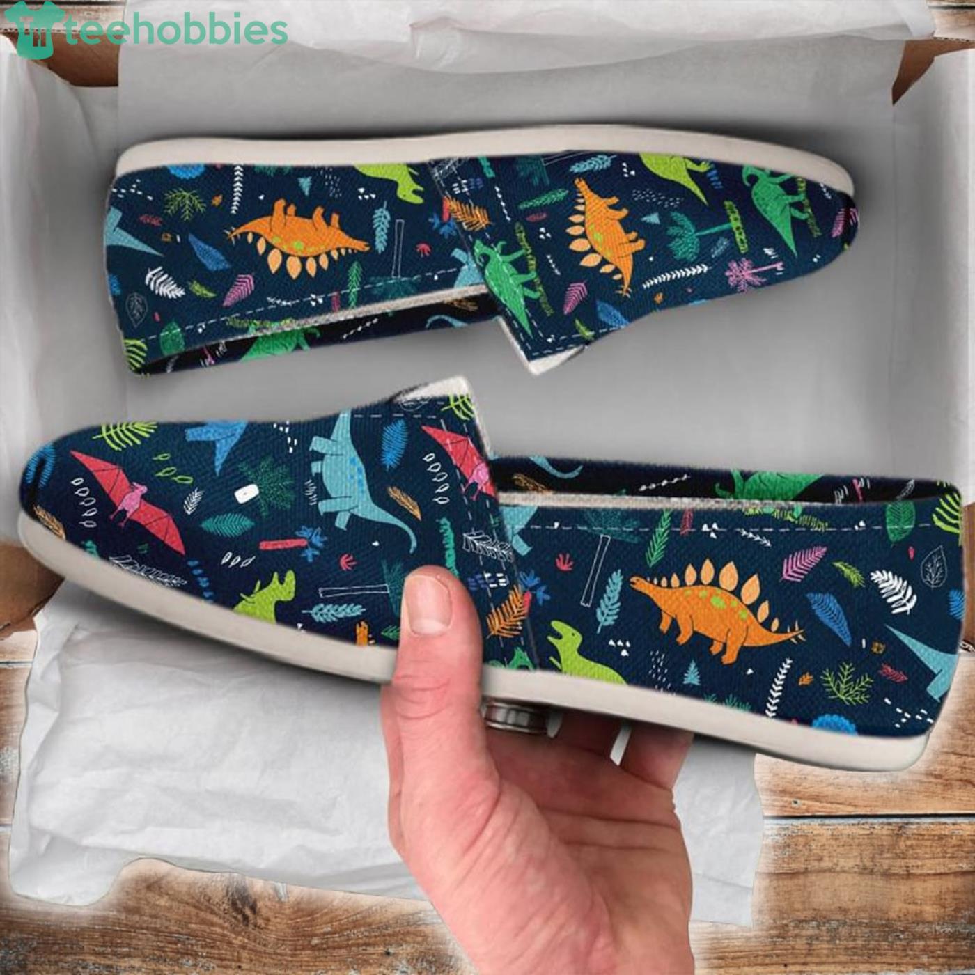 Cute Dinosaur Lovely Pattern Slip On Shoes Product Photo 1