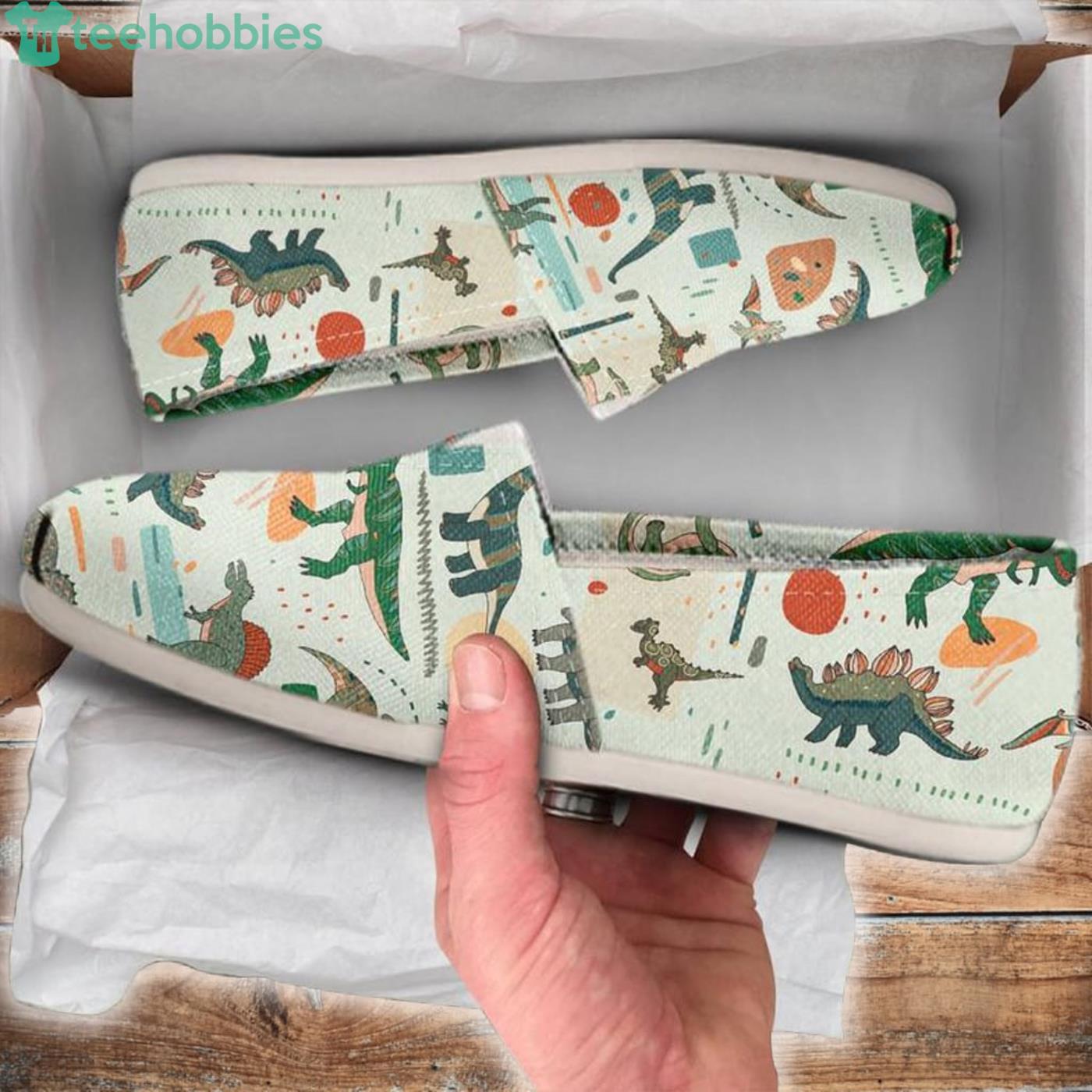 Cute Dinosaurs Lovely Pattern Slip On Shoes Product Photo 1