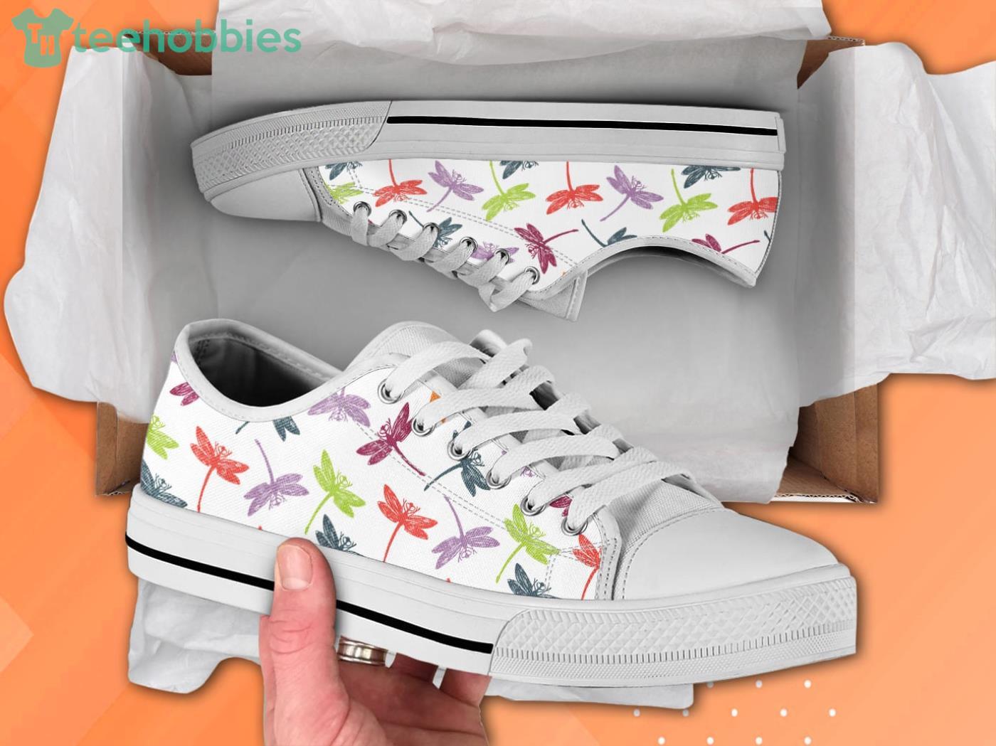 Cute Dragonfly Pattern Low Top Shoes Product Photo 1