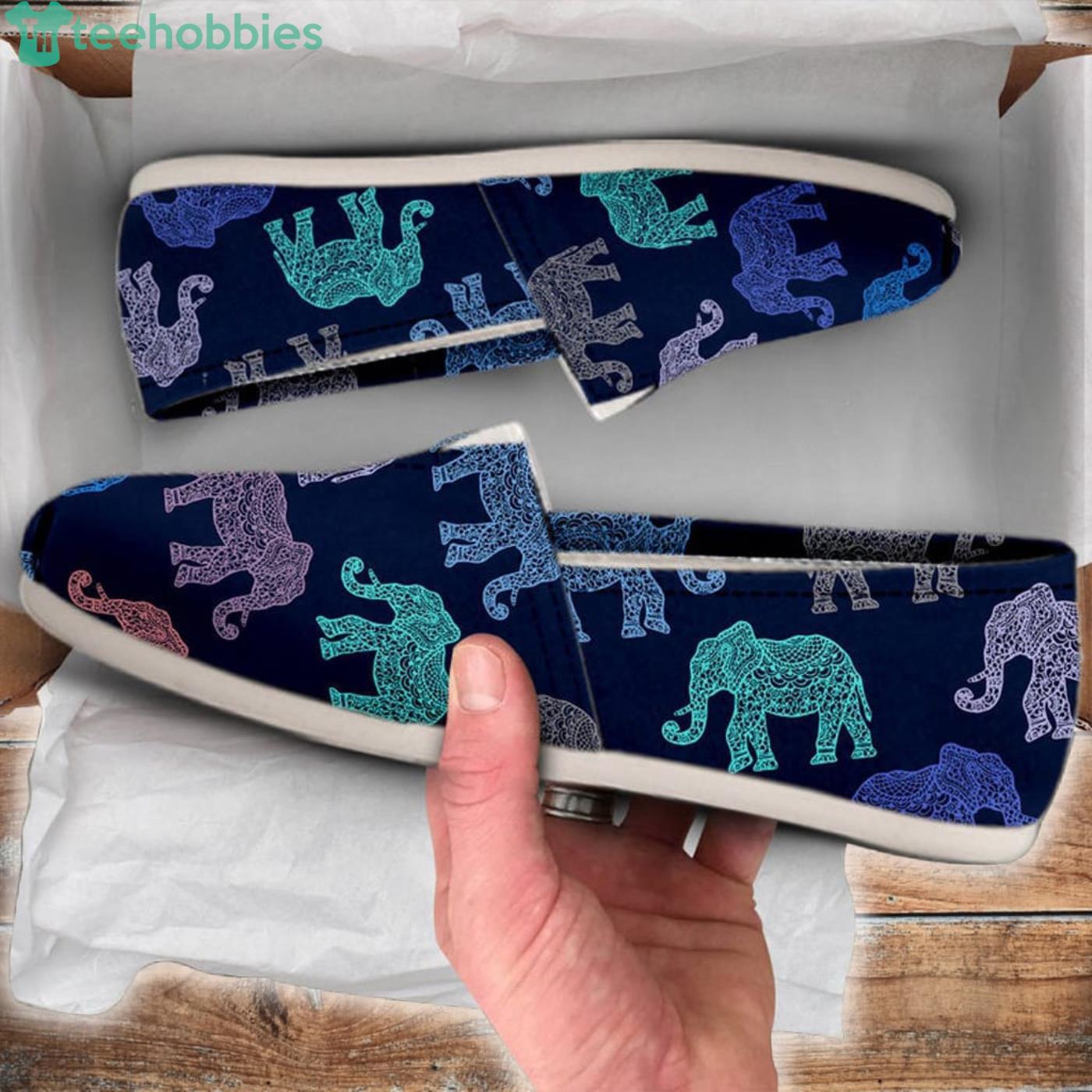 Cute Elephant Lovely Pattern Slip On Shoes Product Photo 1