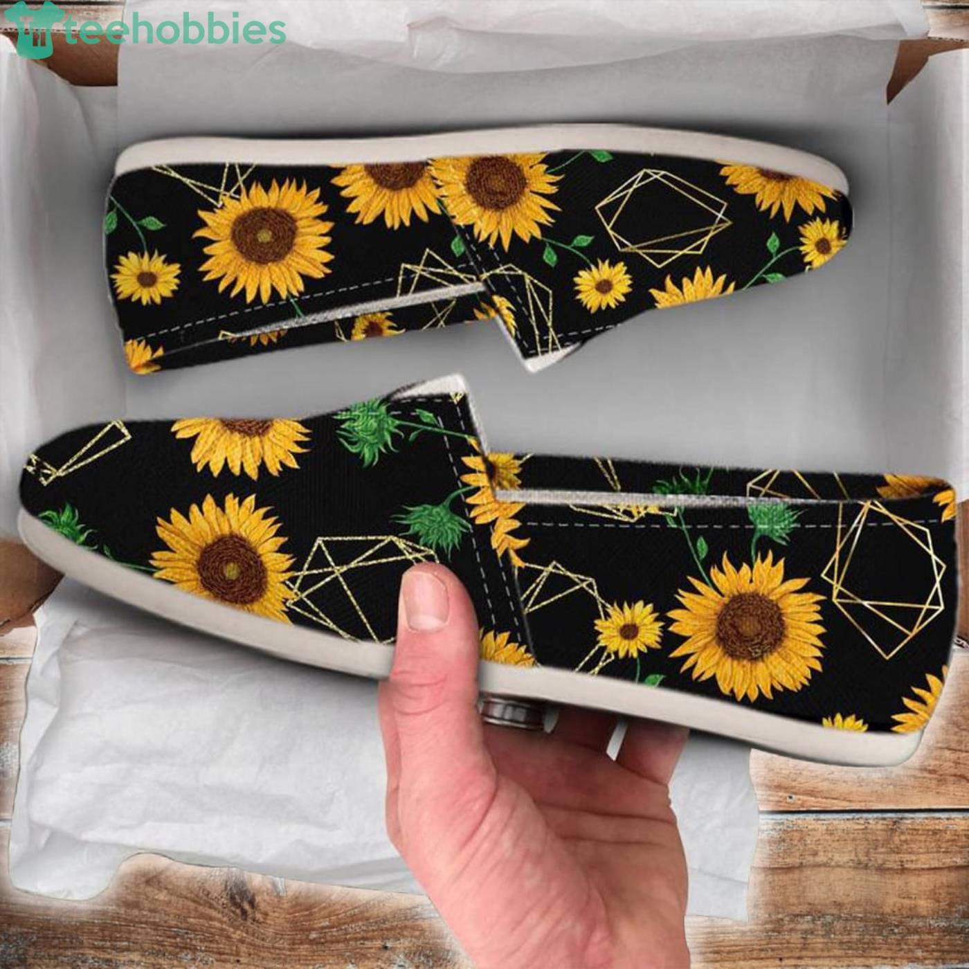 Cute Sunflower Pattern Lovely Slip On Shoes Product Photo 1