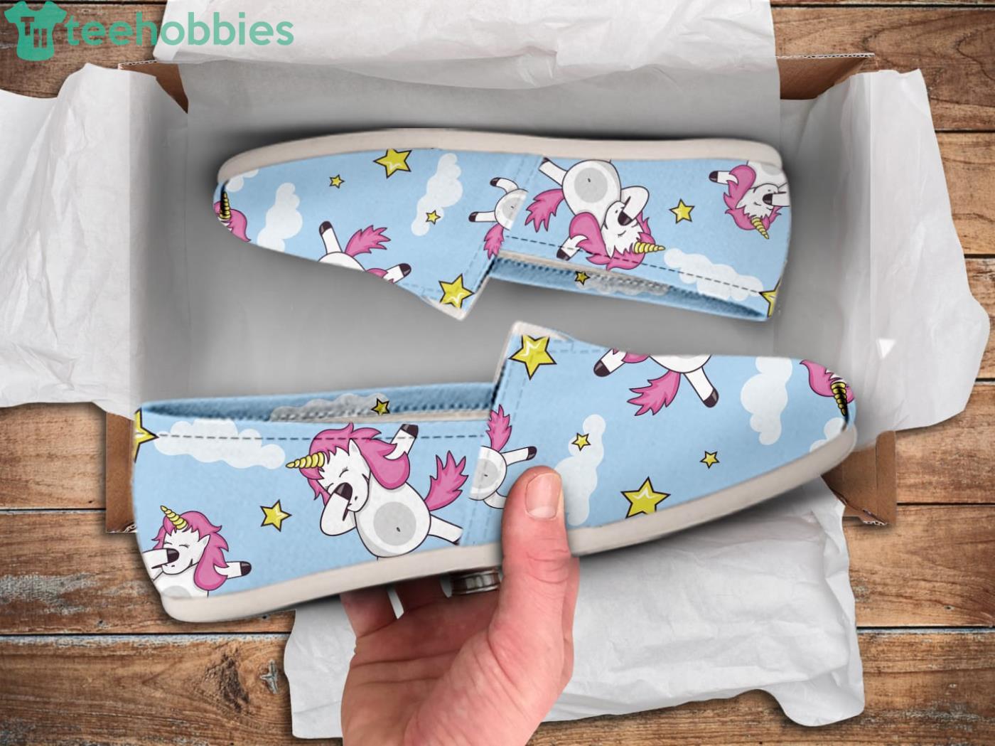 Dabbing Unicorn Pattern Lovely Slip On Shoes Product Photo 1