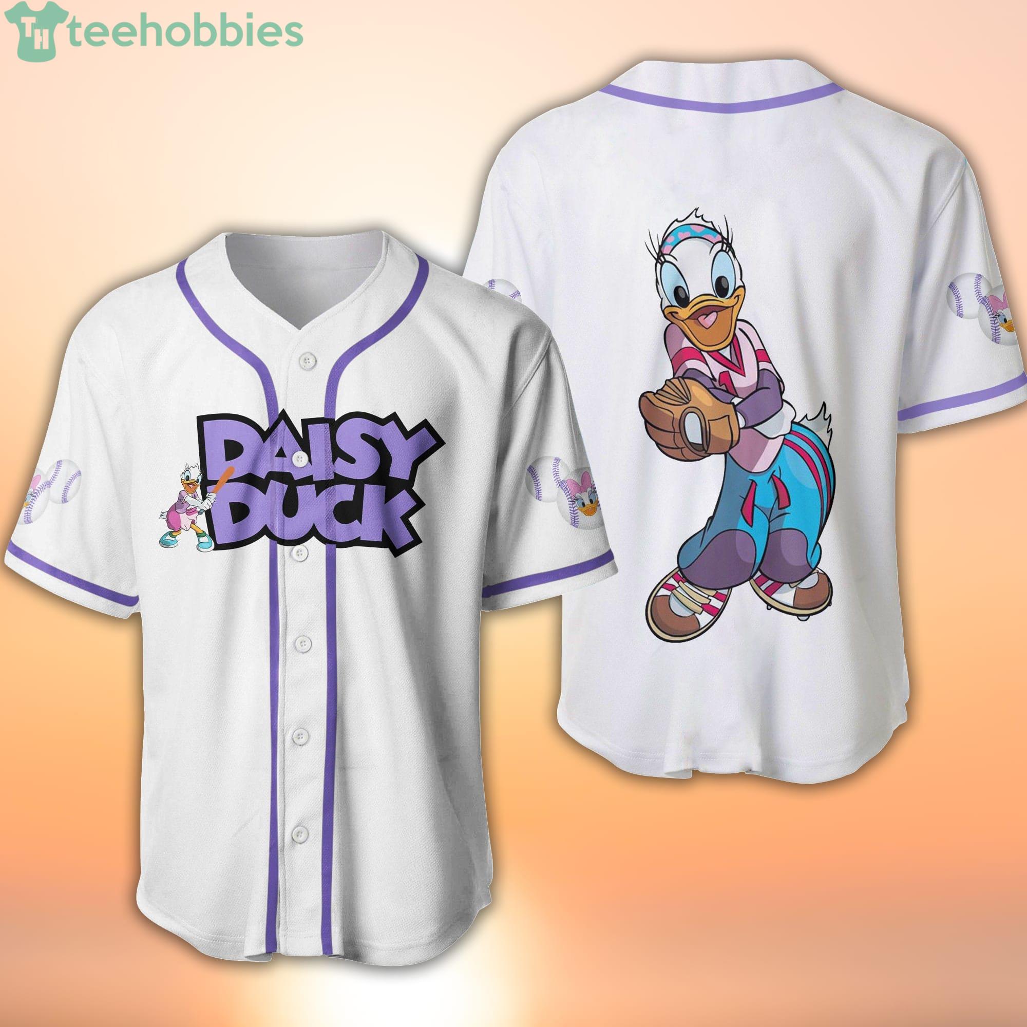 Daisy Duck Purple White Disney Cartoon Baseball Jersey Shirt