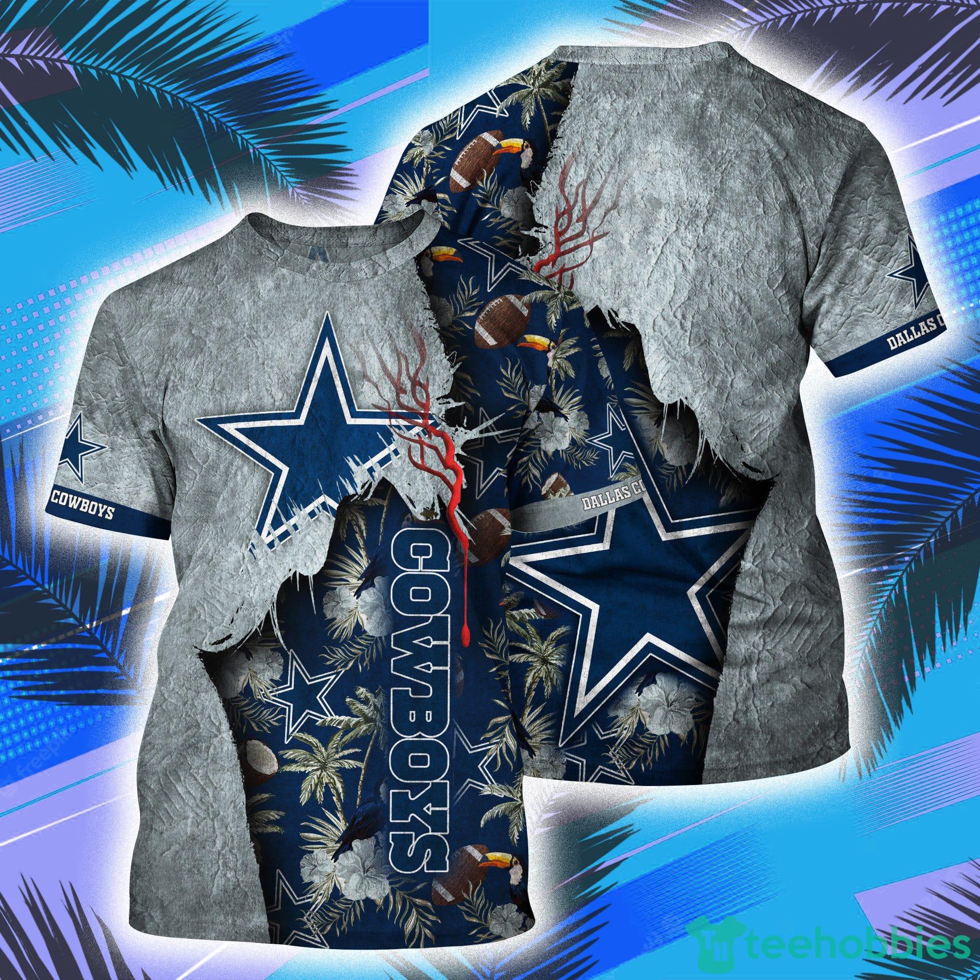 Dallas Cowboys NFL And Grunge Texture All Over Print 3D T-Shirt Product Photo 1