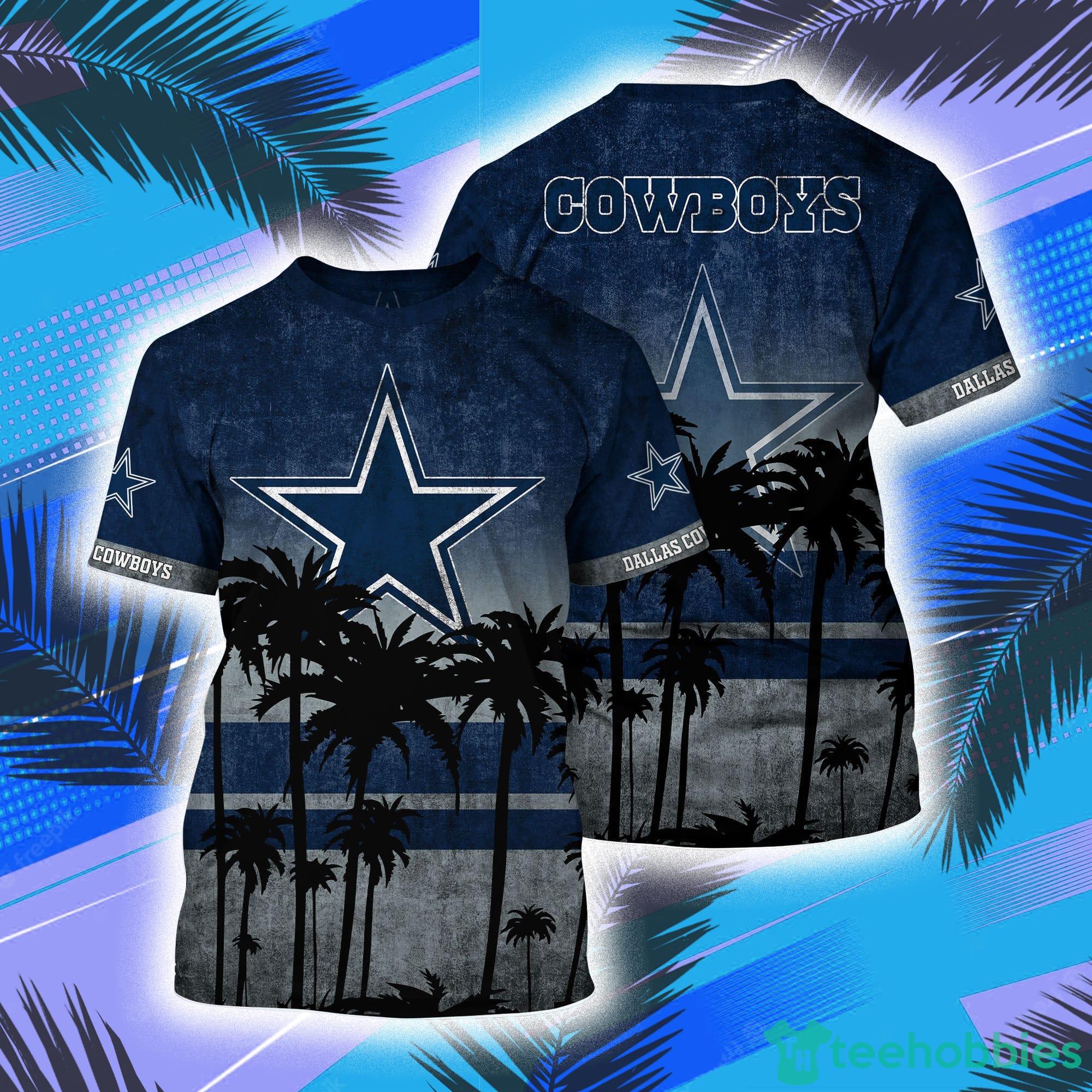 Dallas Cowboys NFL And Palm Trees Hawaii Style 3D T-Shirt Product Photo 1