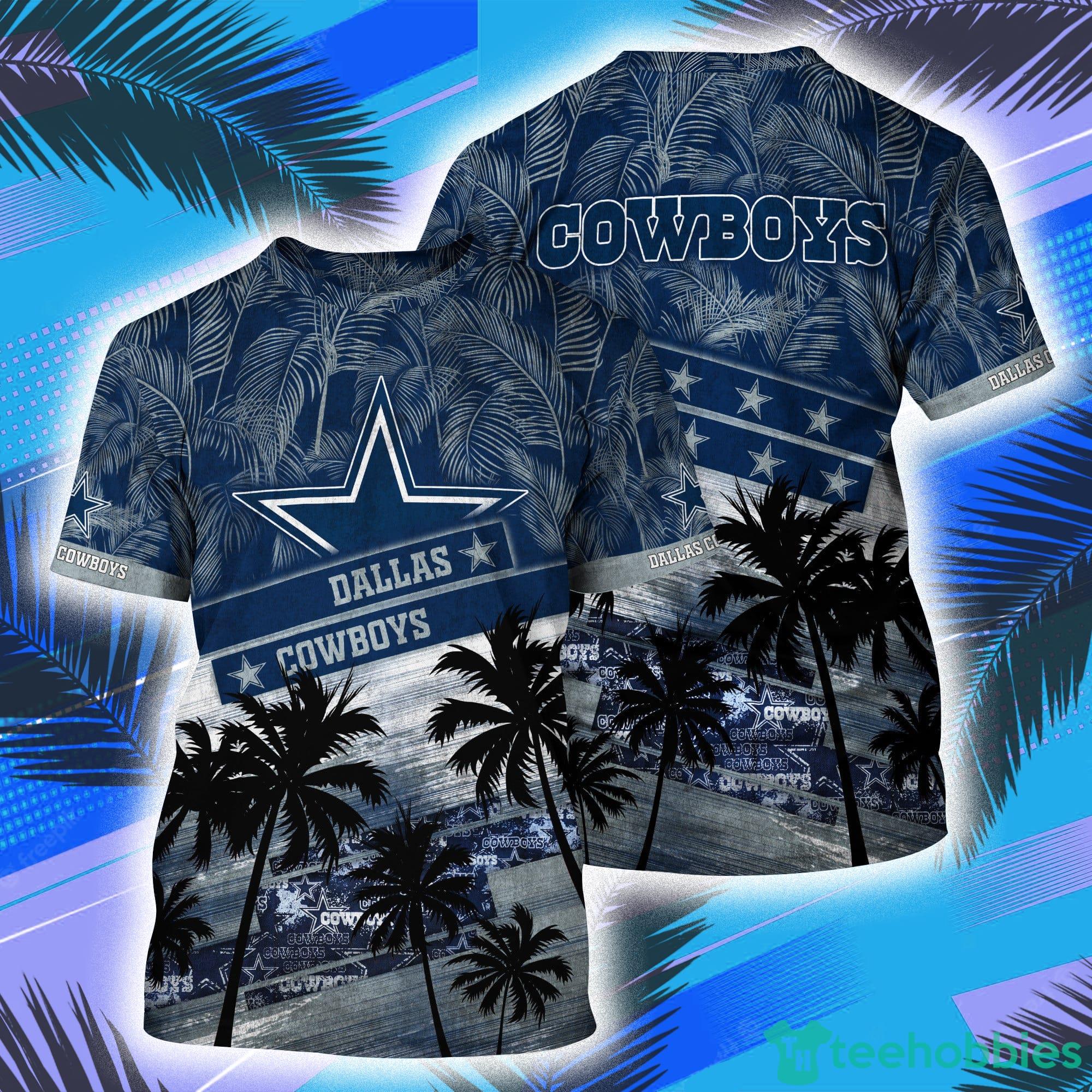 Dallas Cowboys NFL And Tropical Pattern Aloha Hawaii Style 3D T-Shirt Product Photo 1