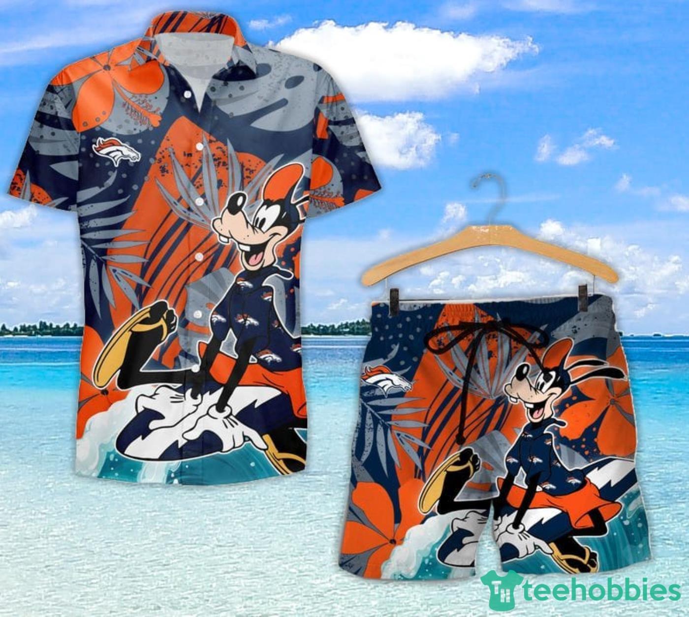 Denver Broncos Goofy Hawaiian Shirt and Shorts