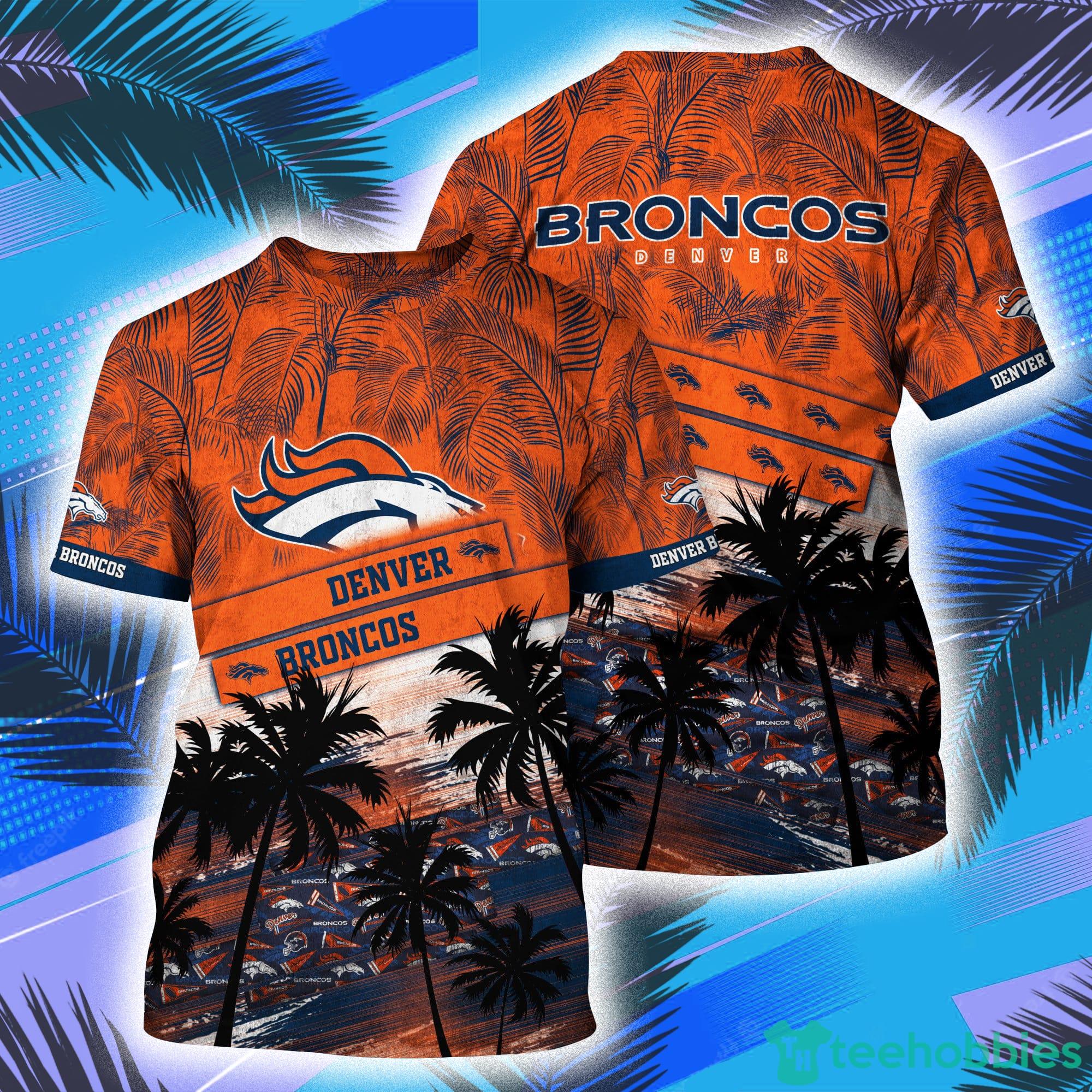 Denver Broncos NFL And Tropical Pattern Aloha Hawaii Style 3D T-Shirt Product Photo 1