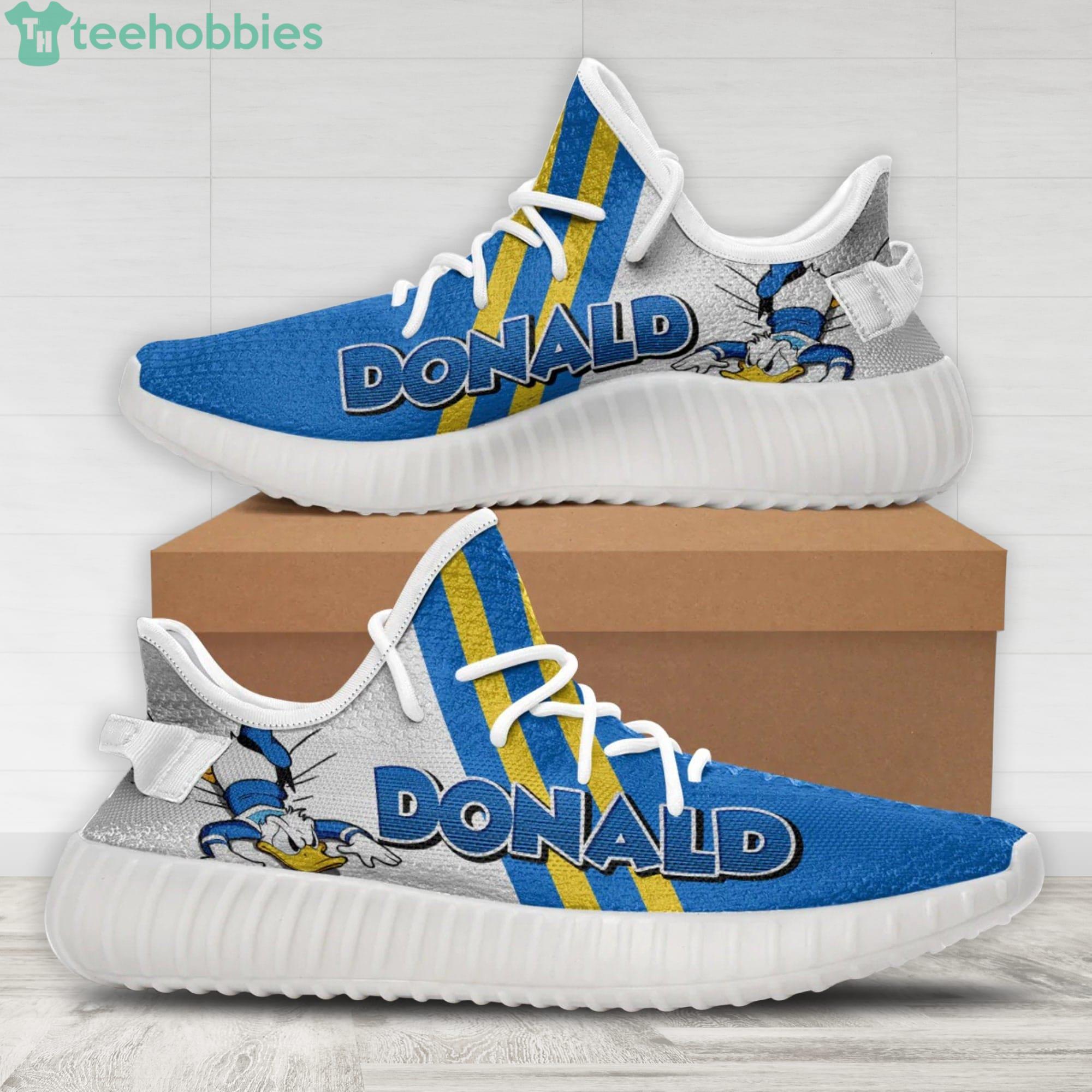 Donald Duck Cartoon White Black Disney Sneakers Yeezy Shoes