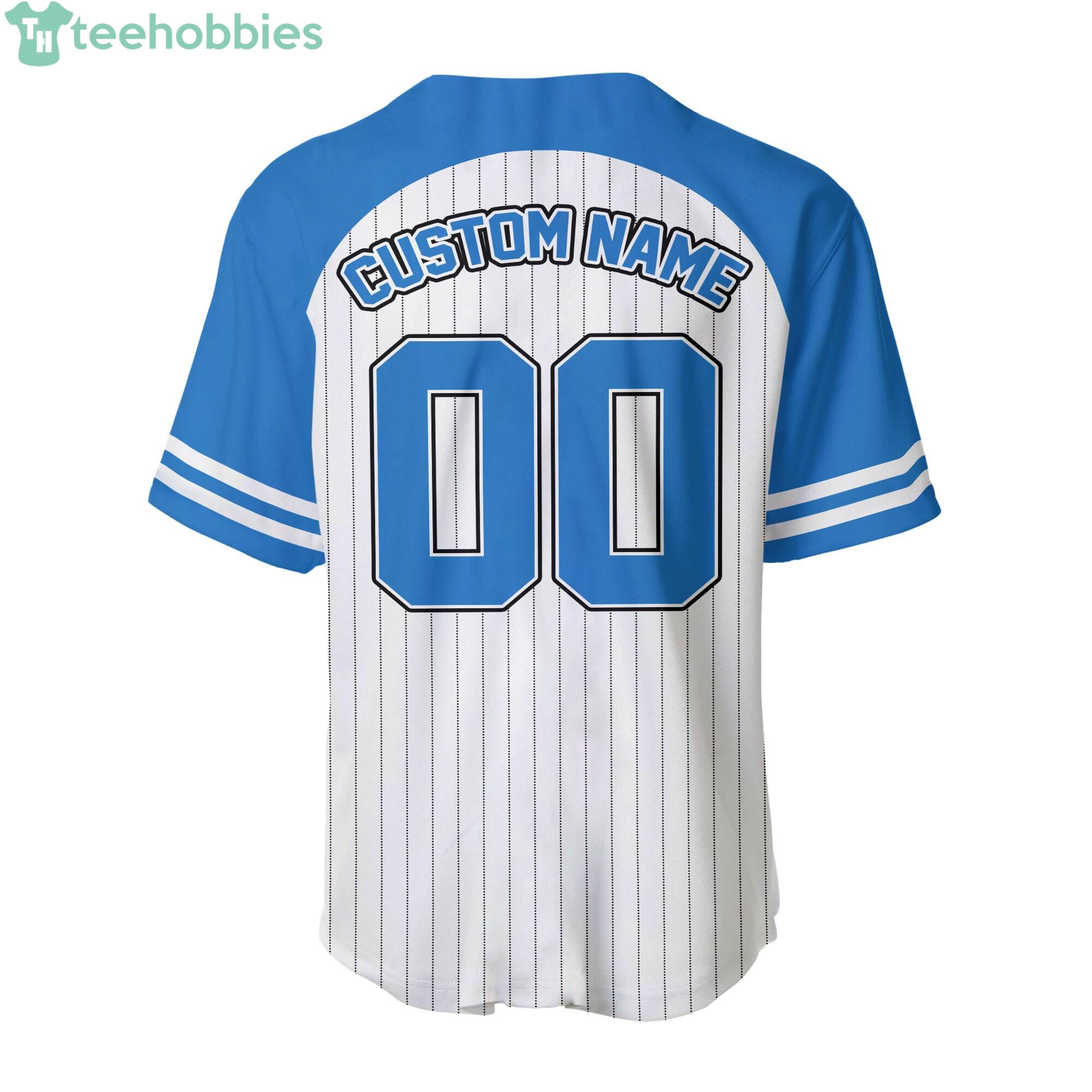 Custom Logo Name Number Light Blue Baseball Jersey