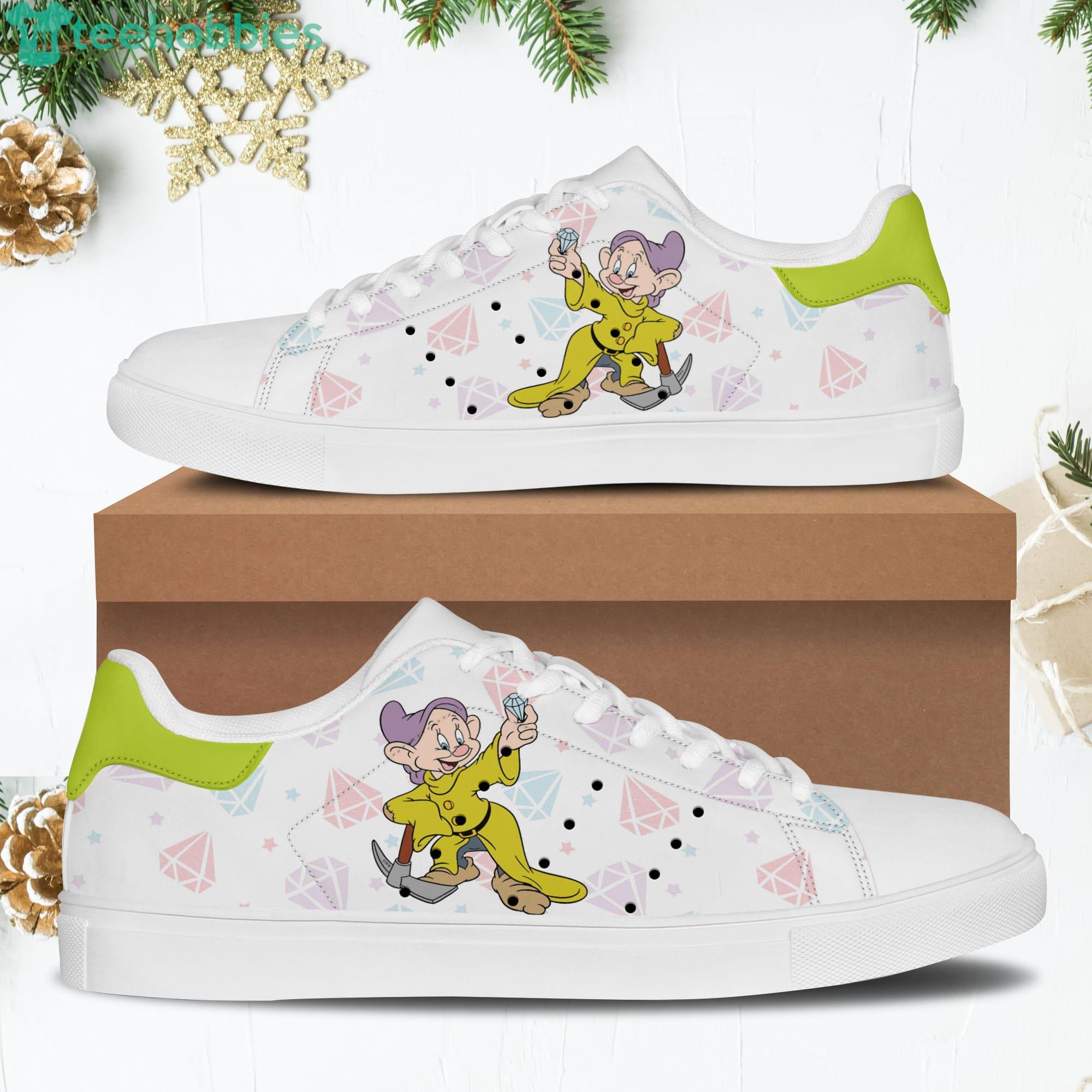 Dopey Dwarf Green White Stan Smith Disney Carrtoon Low Top Skate Shoes Product Photo 1