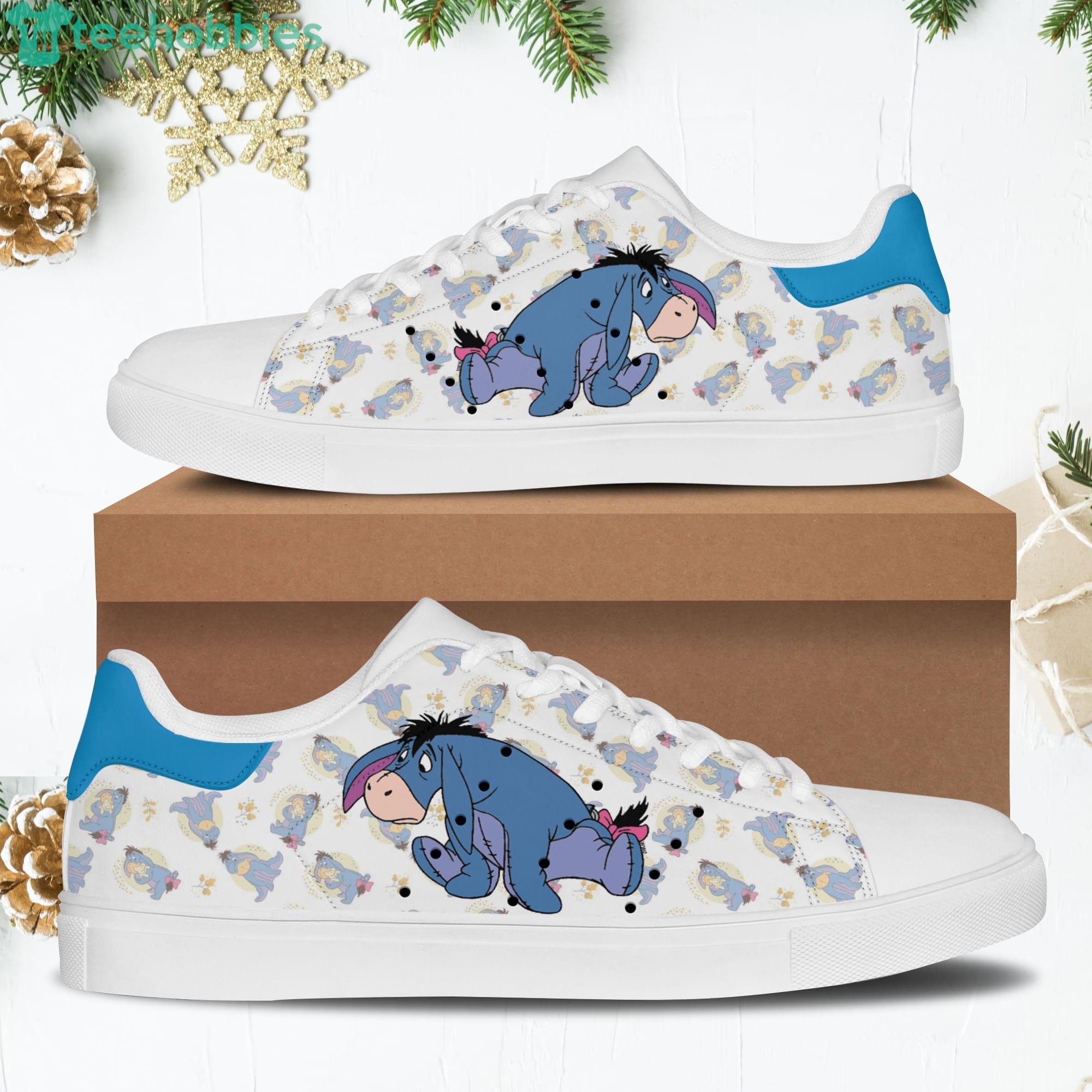 Eeyore Donkey Blue White Stan Smith Disney Carrtoon Low Top Skate Shoes Product Photo 1