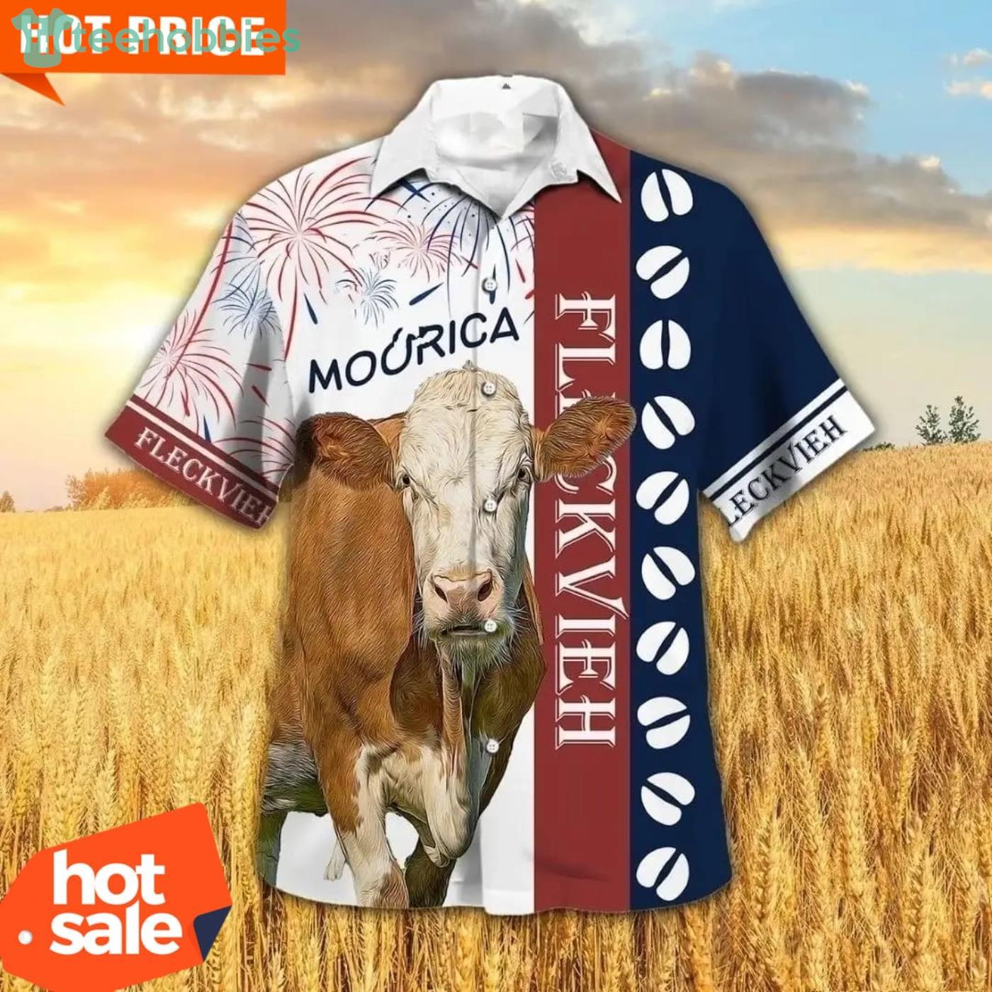 Fleckvieh In Moorica Short Sleevs Aloha Hawaiian Shirt Product Photo 1 Fleckvieh In Moorica Short Sleevs Aloha Hawaiian Shirt Product Photo 1