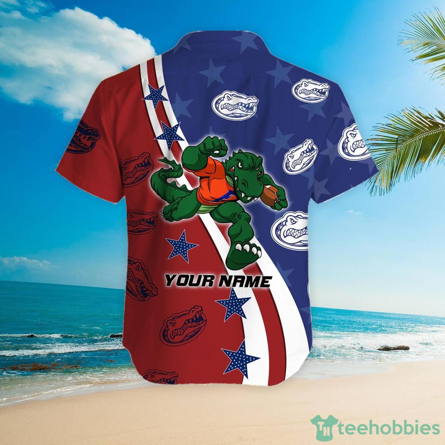 Florida Gators American Flag Custom Name Hawaiian Shirt Product Photo 5