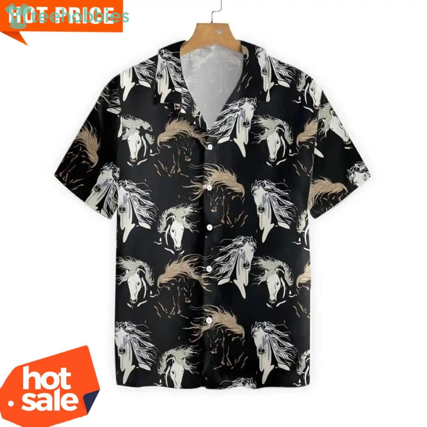 Galloping Horse Shirt For Men Short Sleeves Hawaiian Shirt Product Photo 1