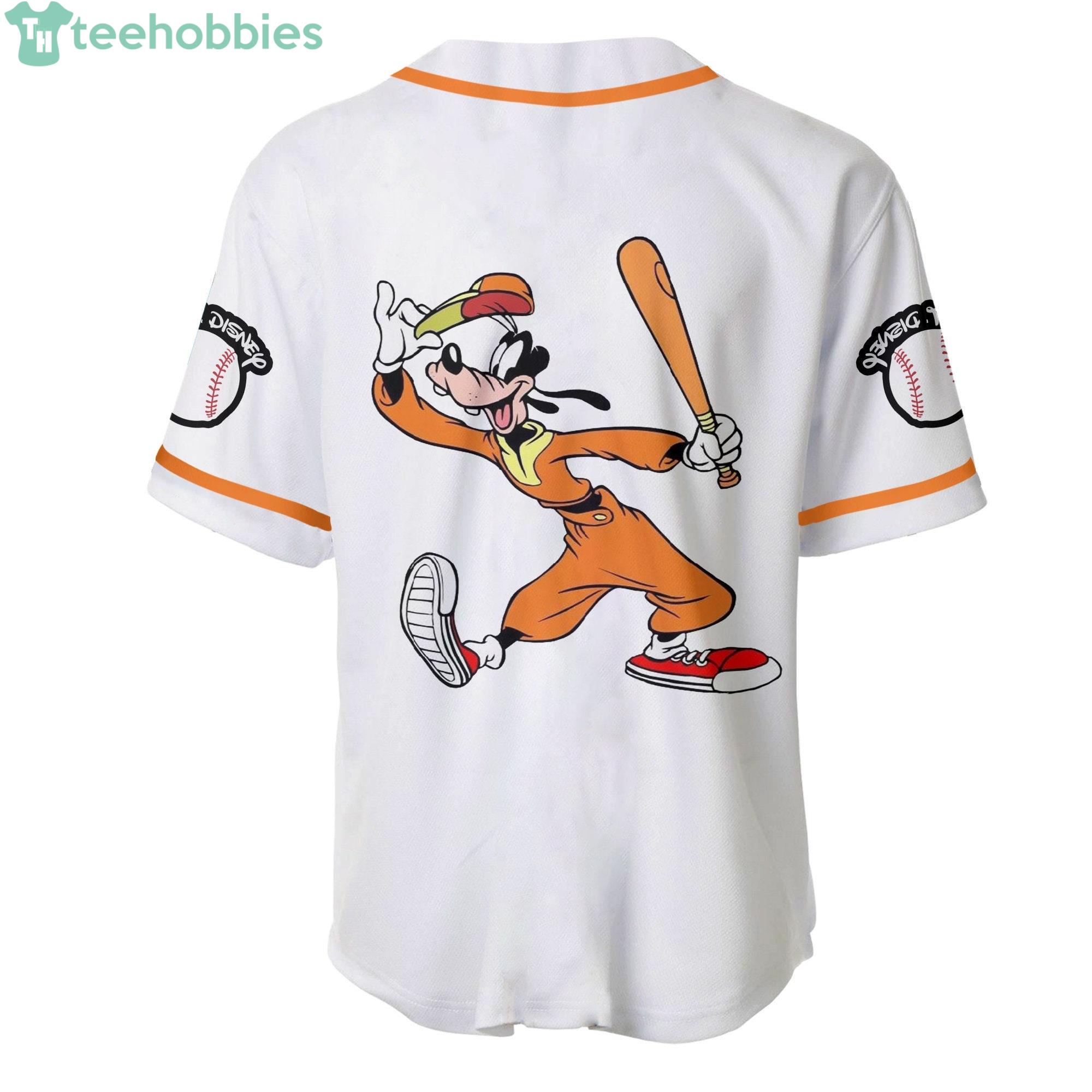 Goofy Dog Black Orange Disney Unisex Cartoon Custom Baseball Jerseys For  Men And Women