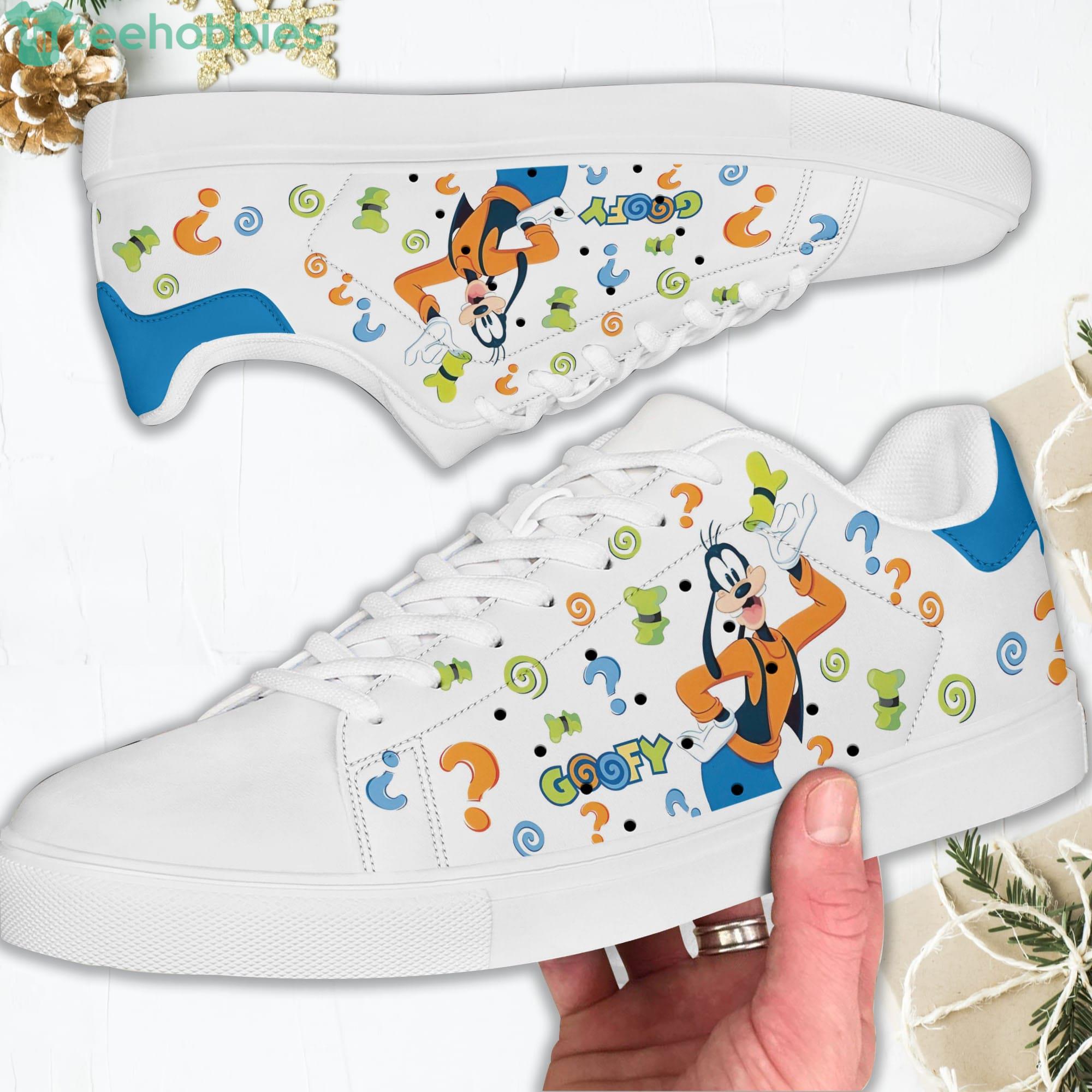 Goofy Orange White Stan Smith Disney Carrtoon Low Top Skate Shoes Product Photo 1
