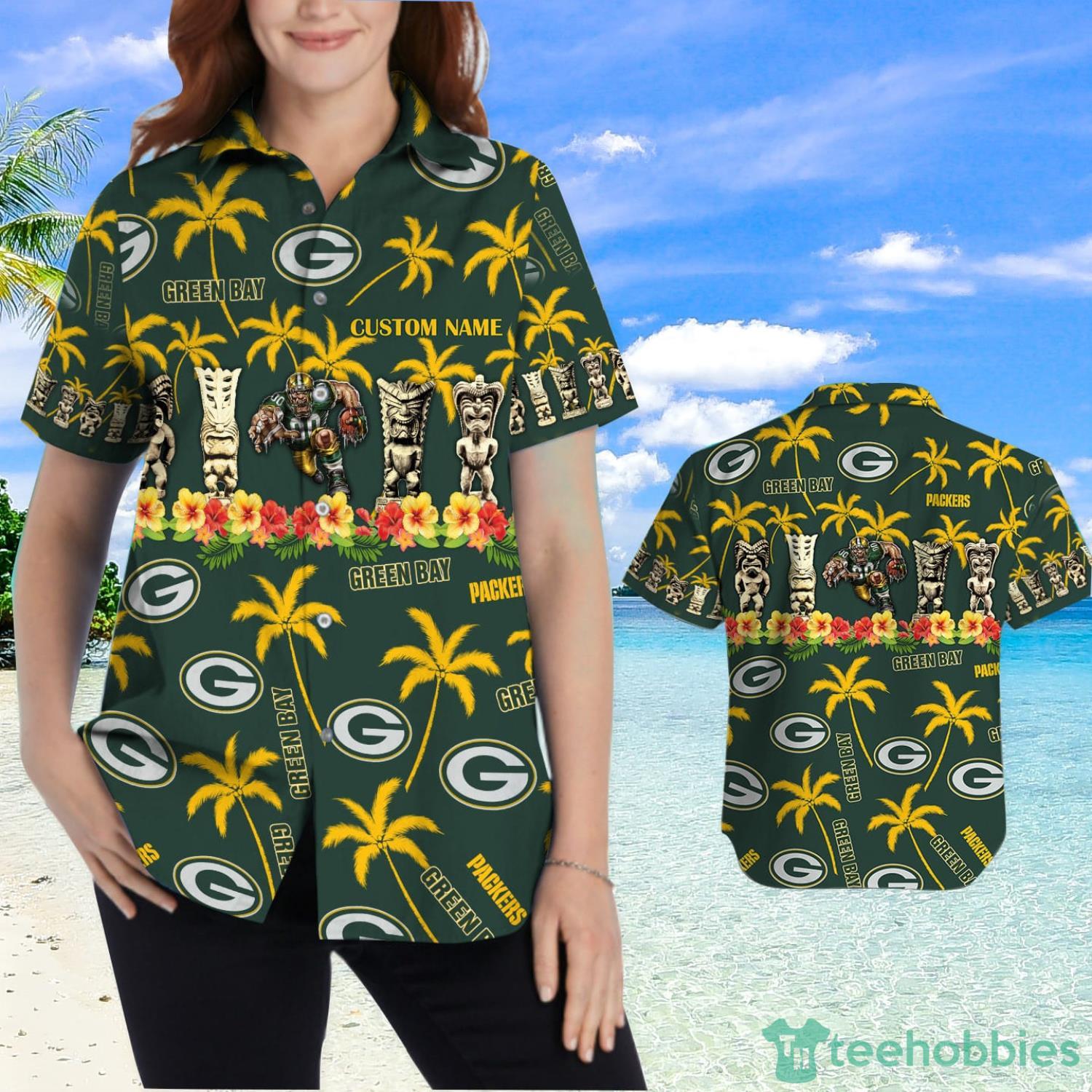 Green Bay Packers Custom Name Hawaiian Shirt Product Photo 2