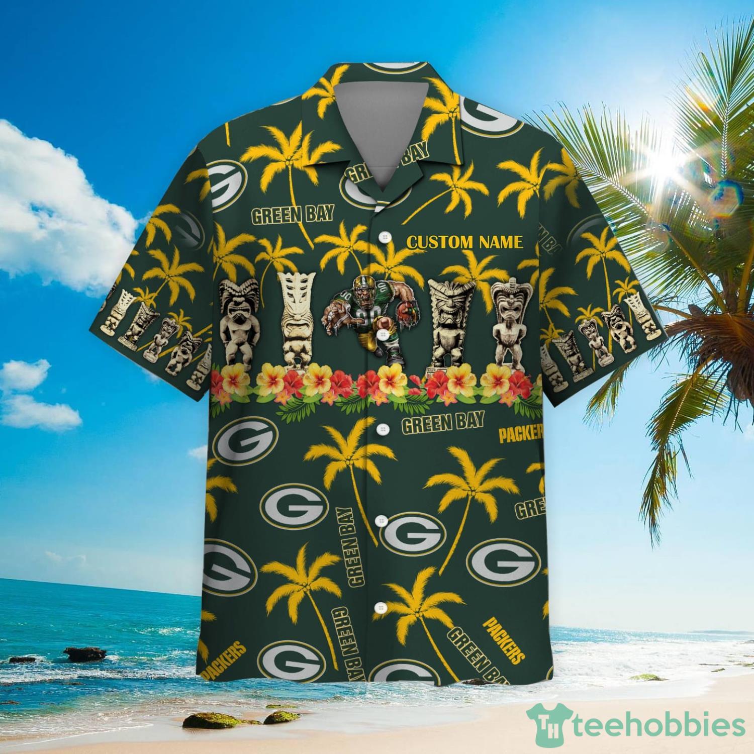 Green Bay Packers Custom Name Hawaiian Shirt Product Photo 3