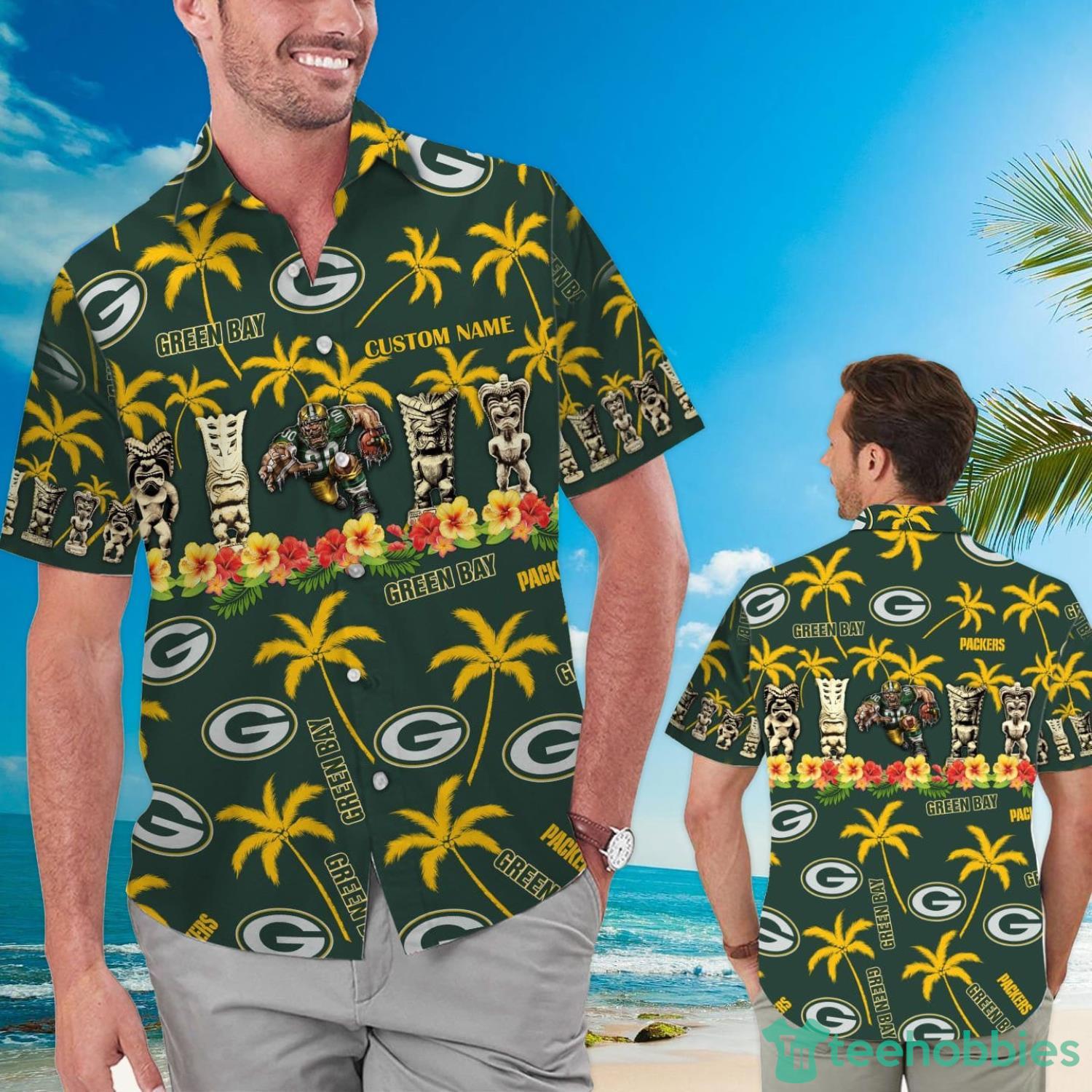 Green Bay Packers Custom Name Hawaiian Shirt Product Photo 1