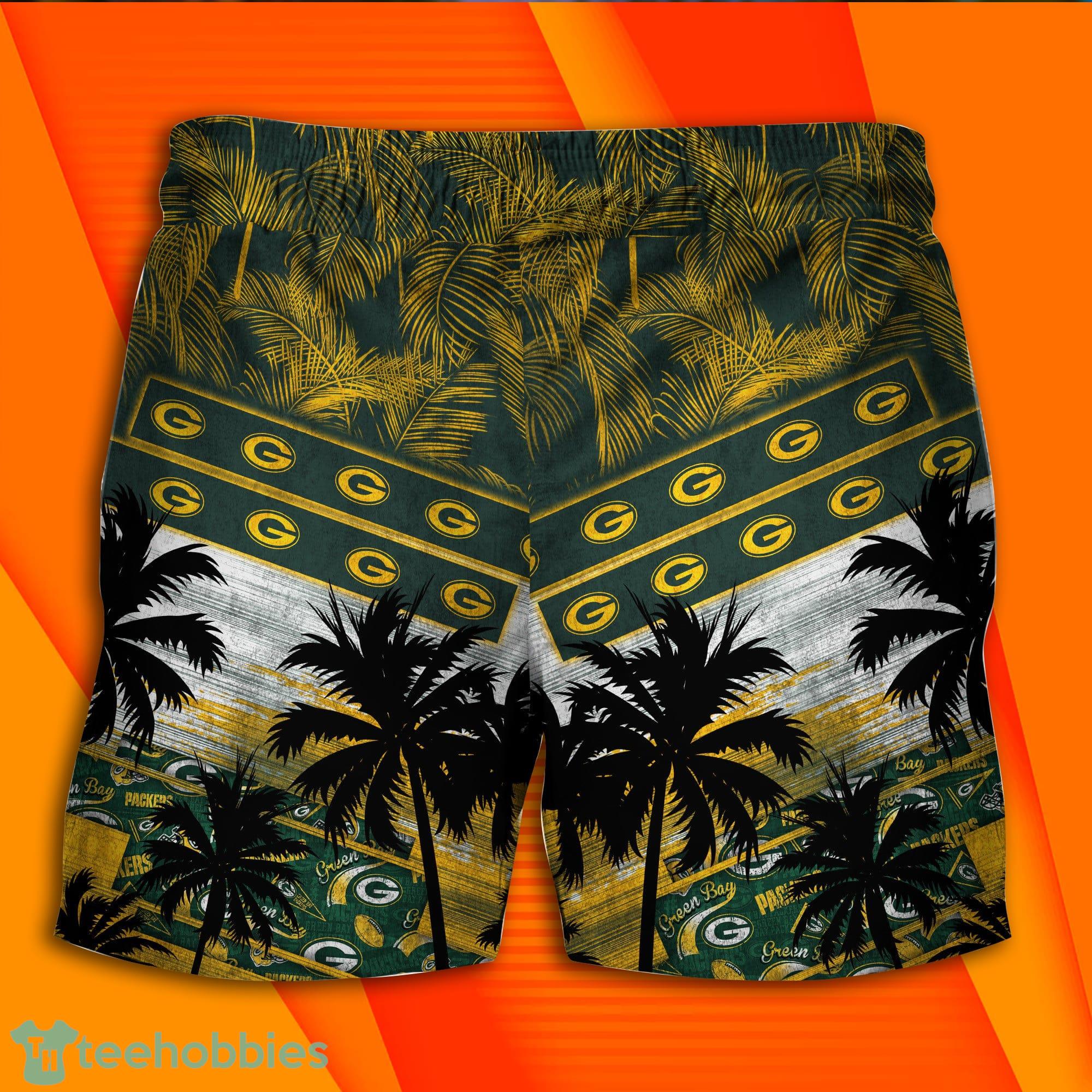 Green Bay Packers Nfl Skull Full Print Effect Pattern Backround Short  Sleeve Hawaiian Shirt And Beach Short - Freedomdesign