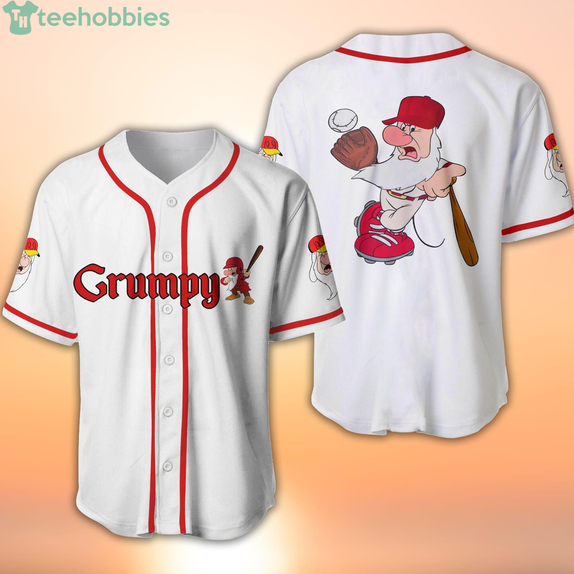 Grumpy Dwarf Disney Cartoon Baseball Jersey Shirt