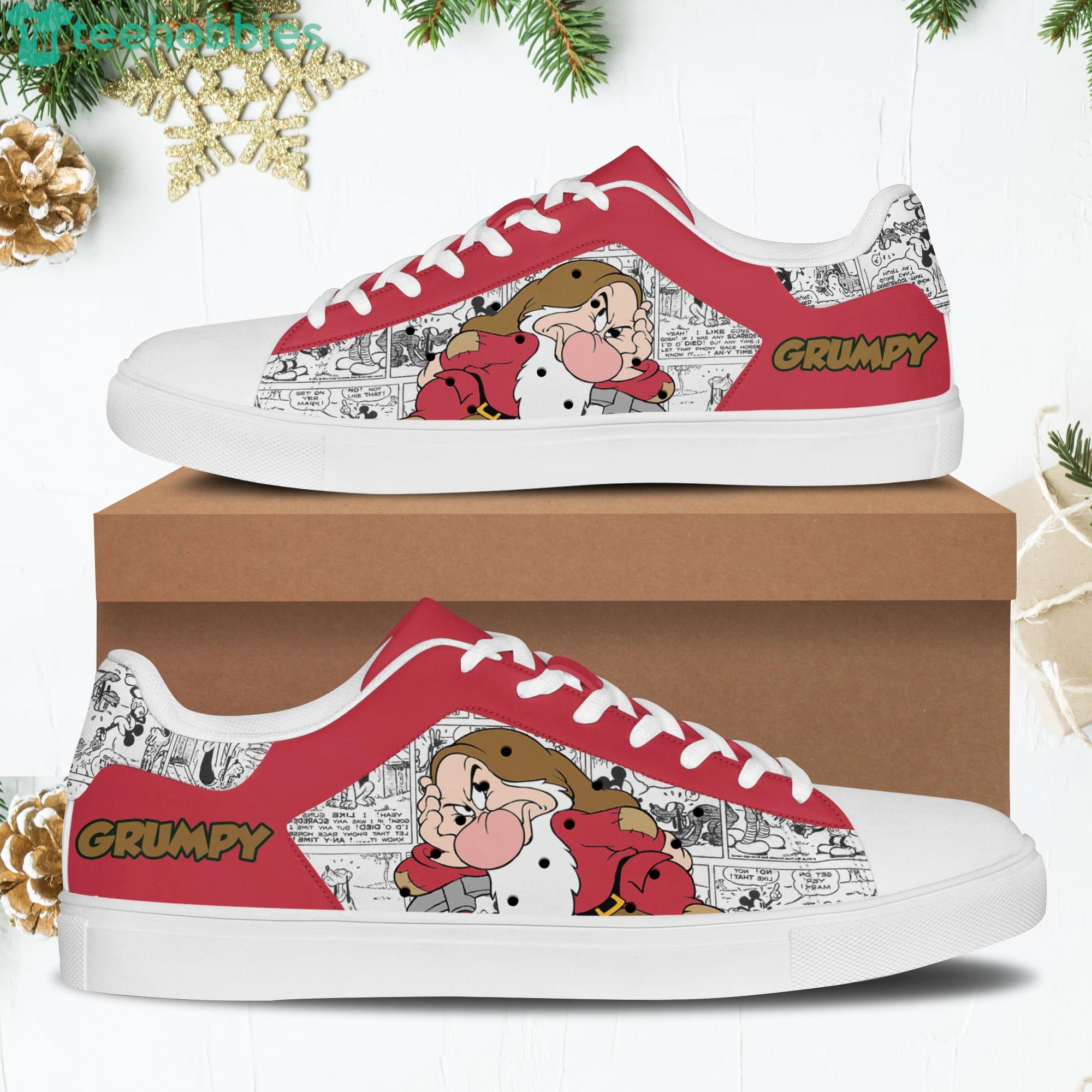 Grumpy Dwarf Red Stan Smith Disney Low Top Skate Shoes Product Photo 1