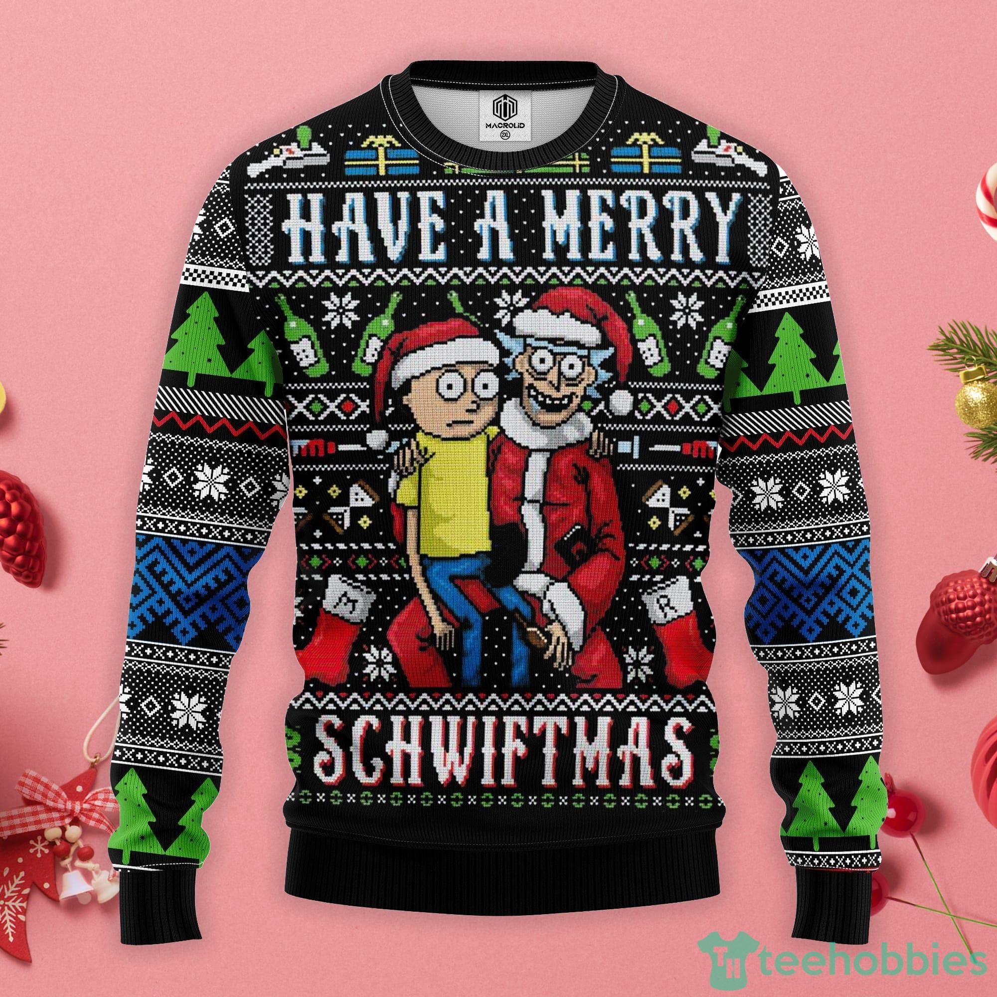 Have A Merry Schwiftmas Rick And Morty Ugly Christmas Sweater Product Photo 1