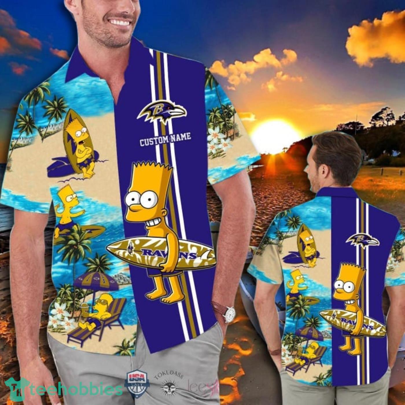 Hot Trend Personalized Baltimore Ravens Bart Simpson Hawaiian And Pants  Combo