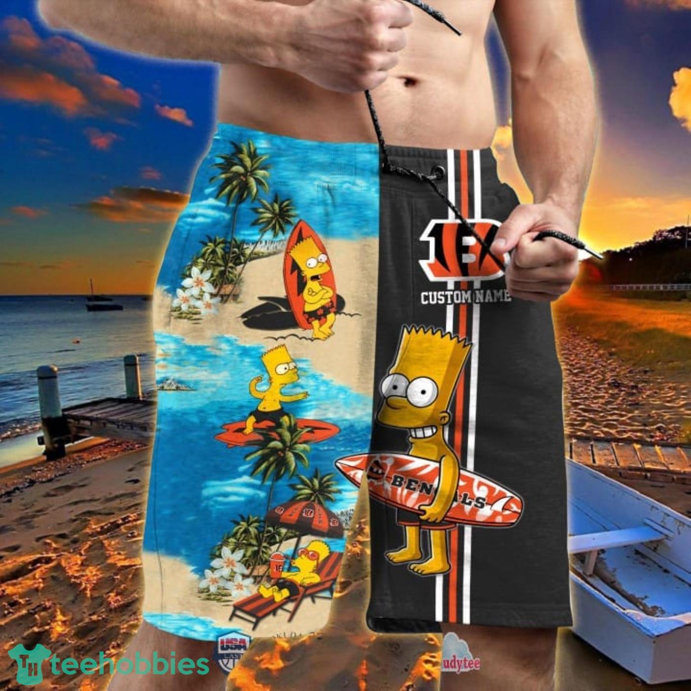 Hot Trend Personalized Cincinnati Bengals Bart Simpson Hawaiian And Pants  Combo