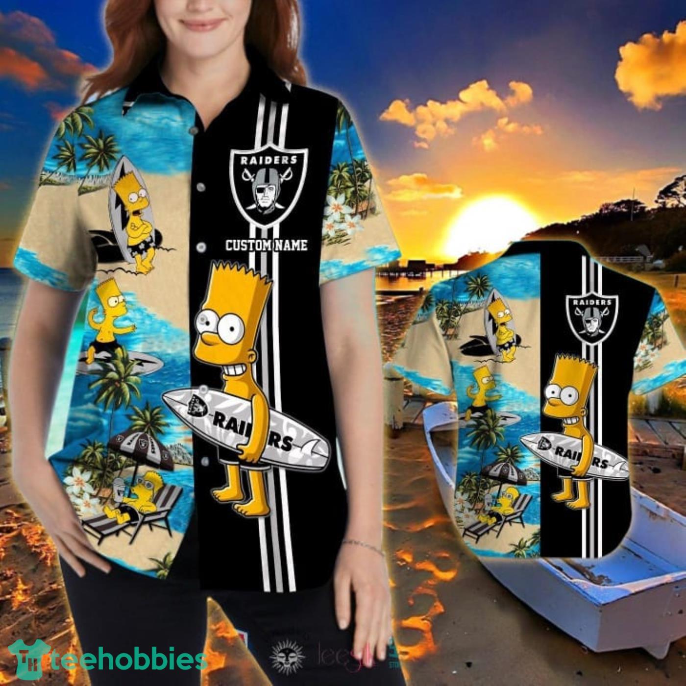 Hot Trend Personalized Las Vegas Raiders Bart Simpson Hawaiian And Pants  Combo