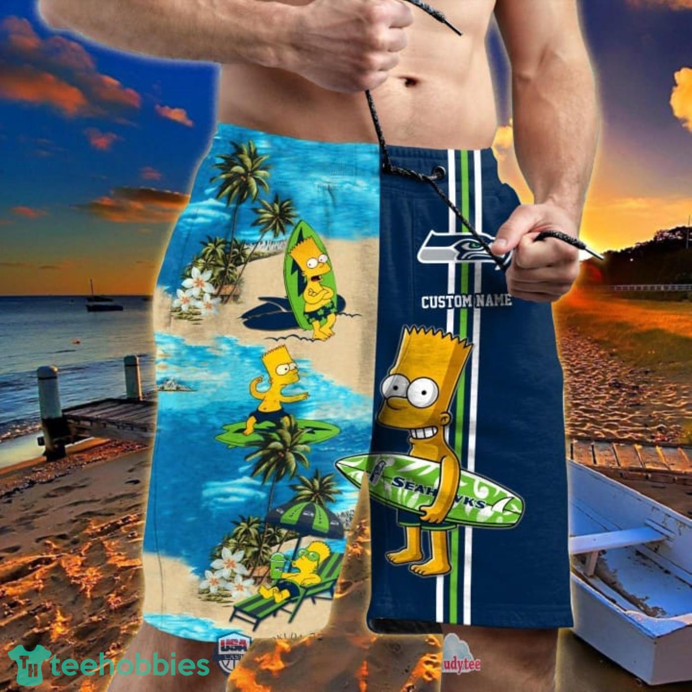 Hot Trend Personalized Seattle Seahawks Bart Simpson Hawaiian And Pants  Combo