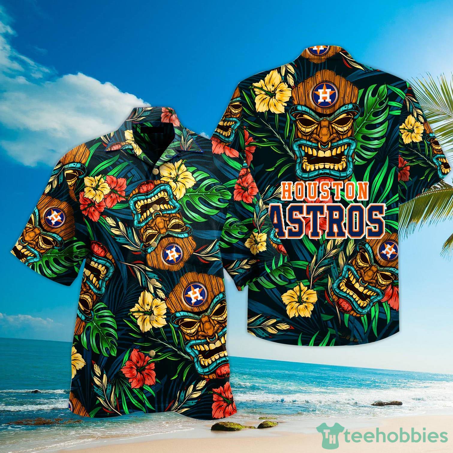 Houston Astros MLB Tiki Alooha Hawaiian Shirt And Short Product Photo 1