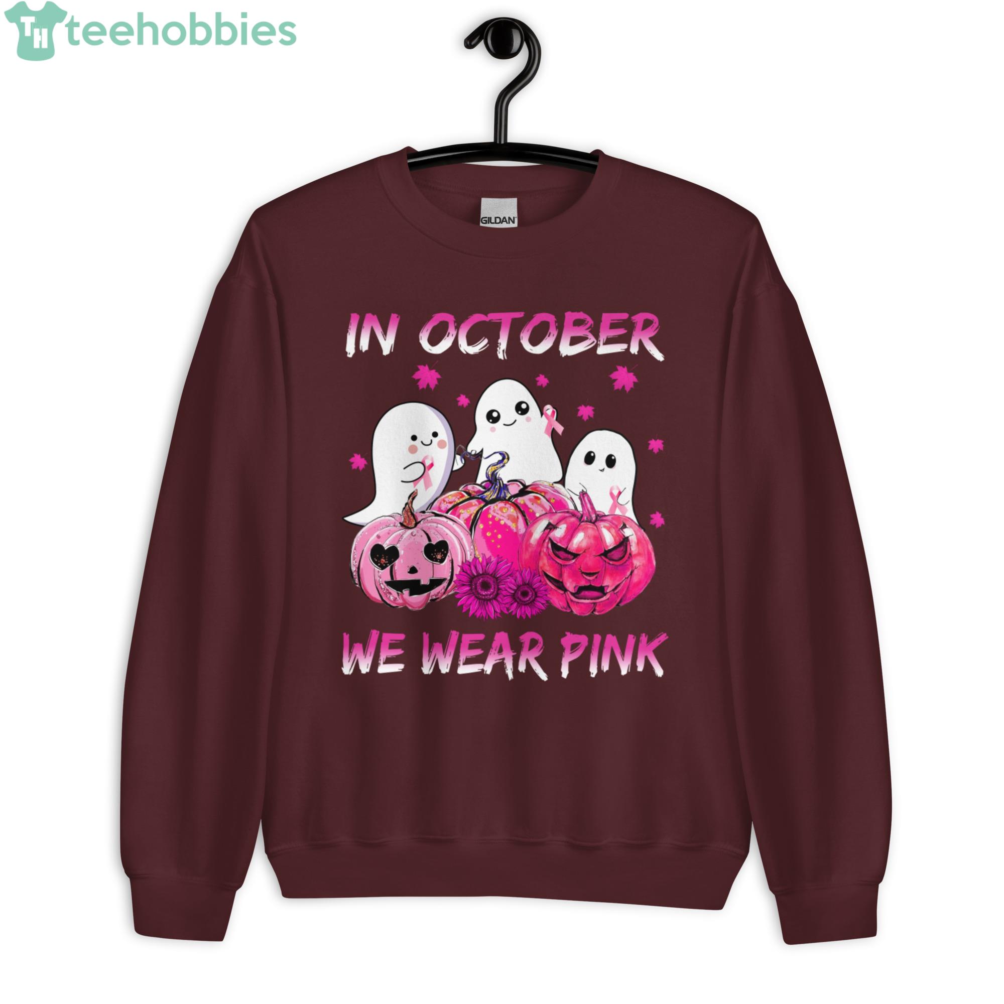 In October We Wear Pink Breast Cancer Baseball Jersey Shirt