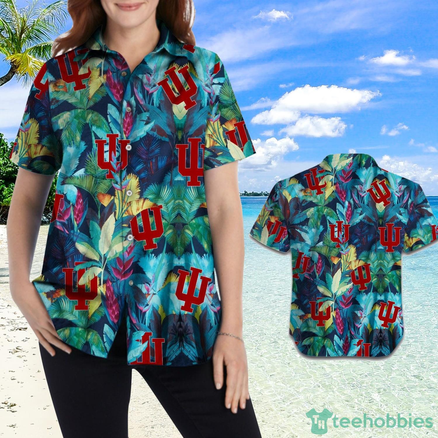 Indiana Hoosiers Floral Tropical Hawaiian Shirt Product Photo 2