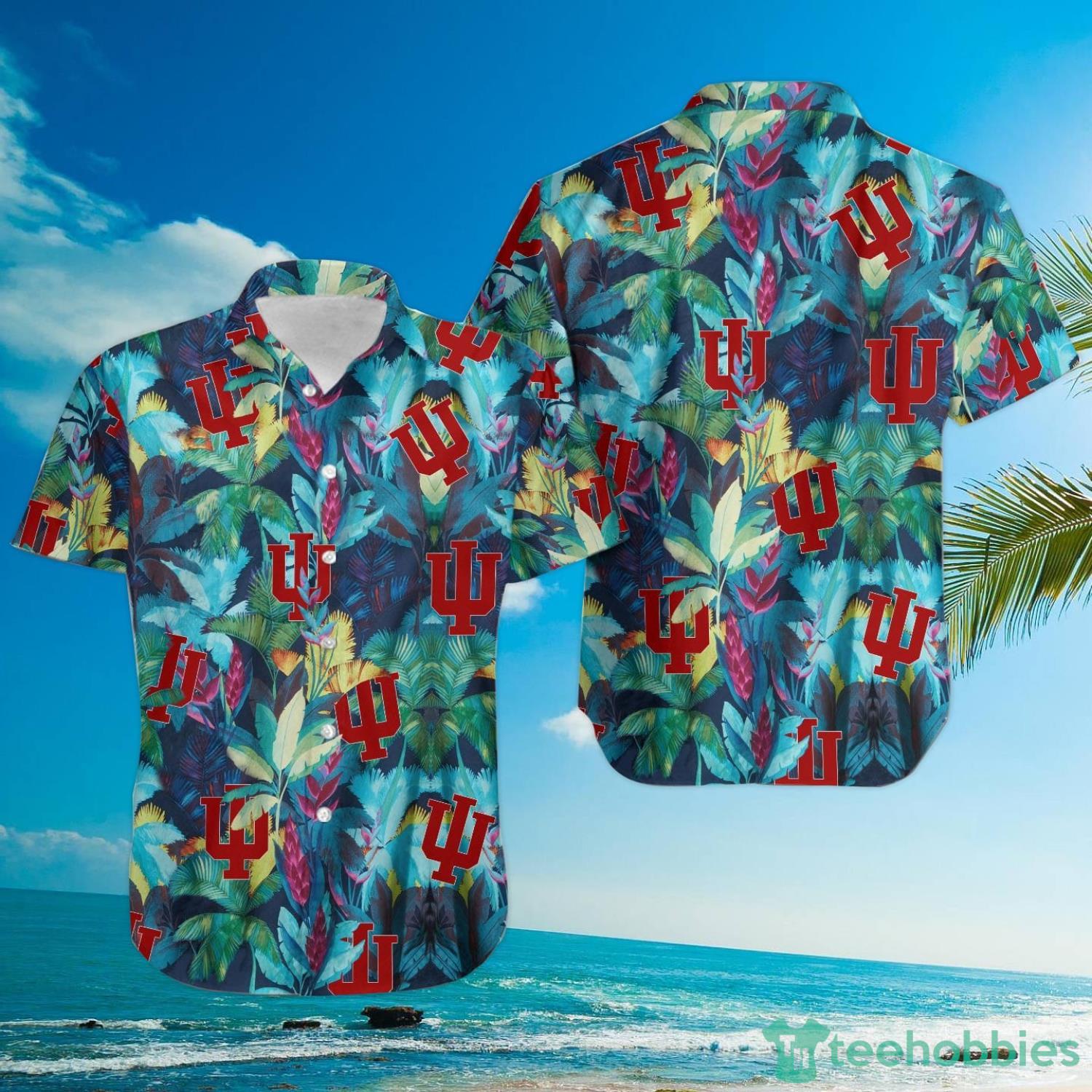 Indiana Hoosiers Floral Tropical Hawaiian Shirt Product Photo 3