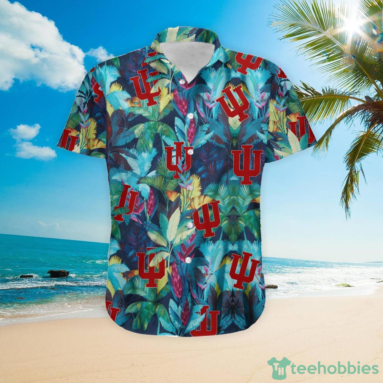 Indiana Hoosiers Floral Tropical Hawaiian Shirt Product Photo 4