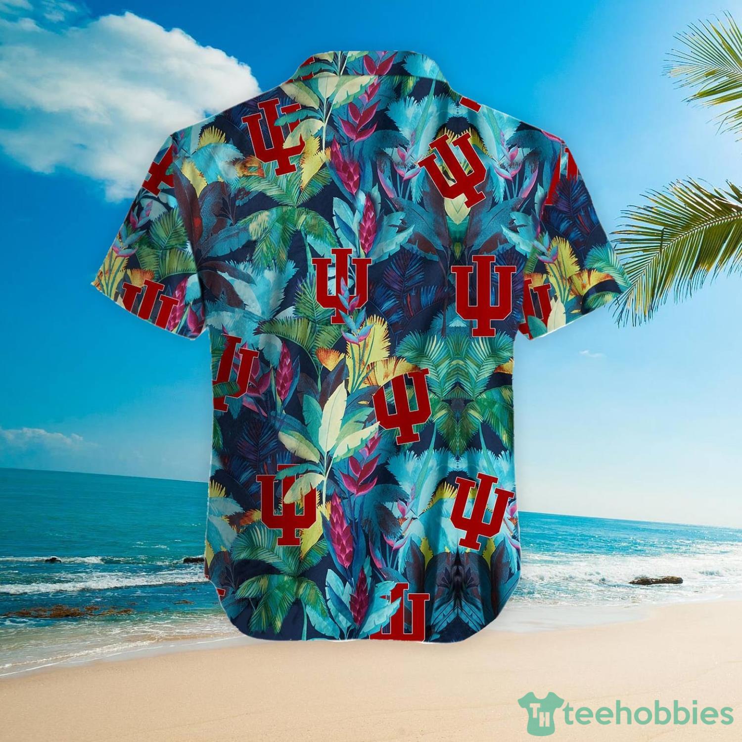 Indiana Hoosiers Floral Tropical Hawaiian Shirt Product Photo 5