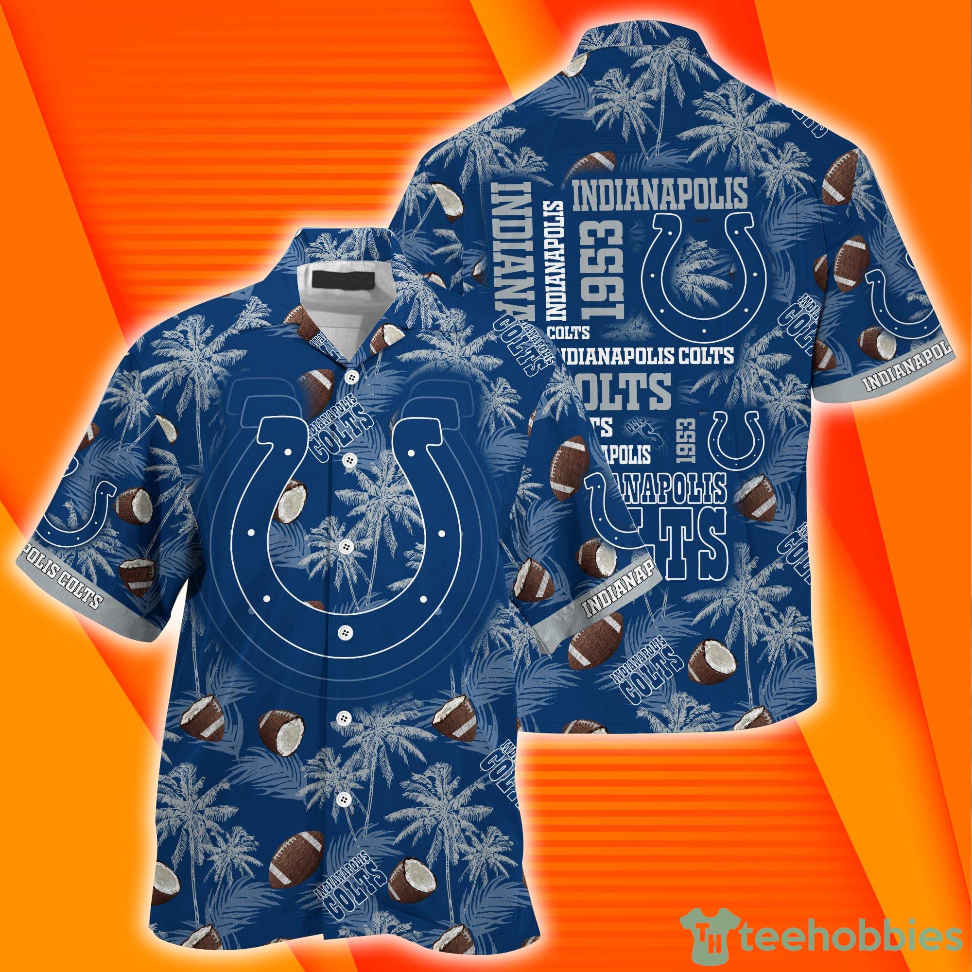 Indianapolis Colts NFL Symbol Pattern Short Sleeve Hawaiian Shirt