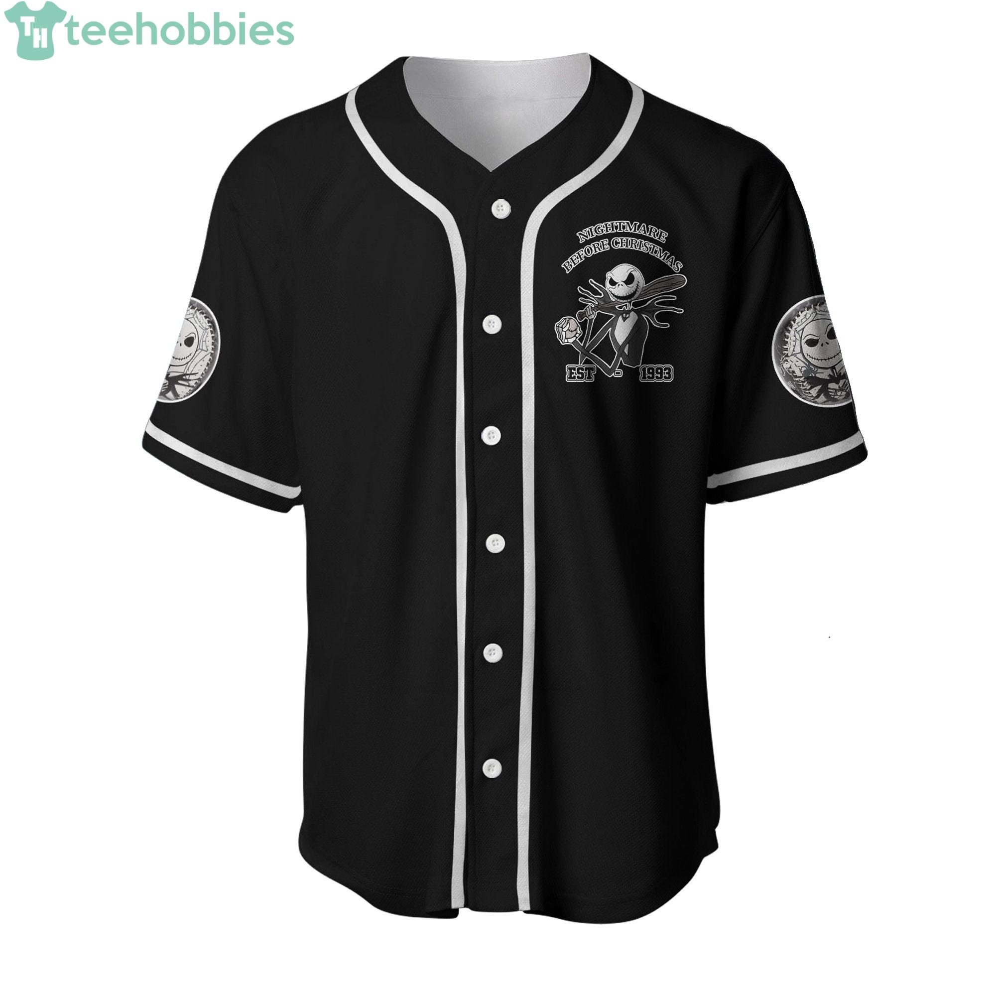 Jack Skellington White Black Disney Cartoon Outfits Custom Baseball Jerseys  For Men And Women