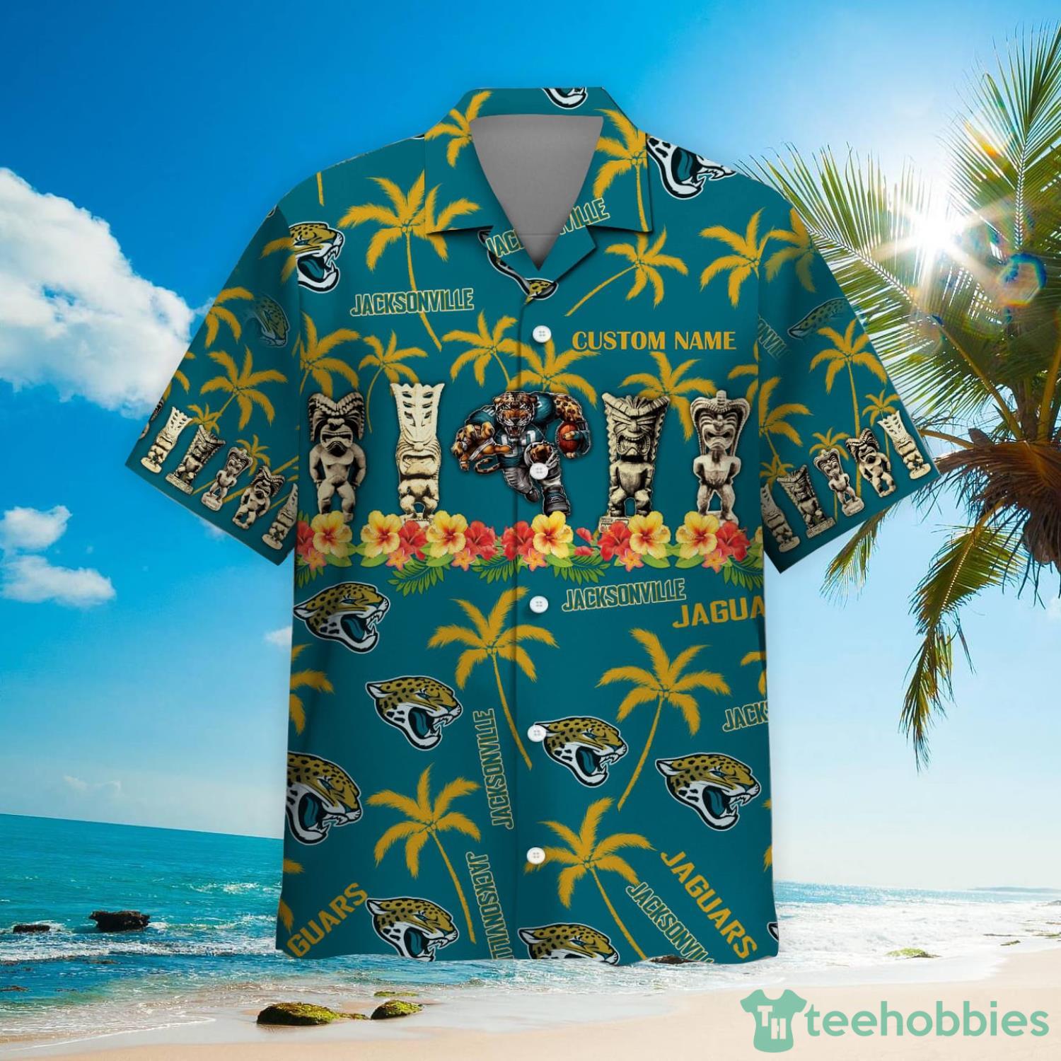 Jacksonville Jaguars Custom Name Hawaiian Shirt Product Photo 3