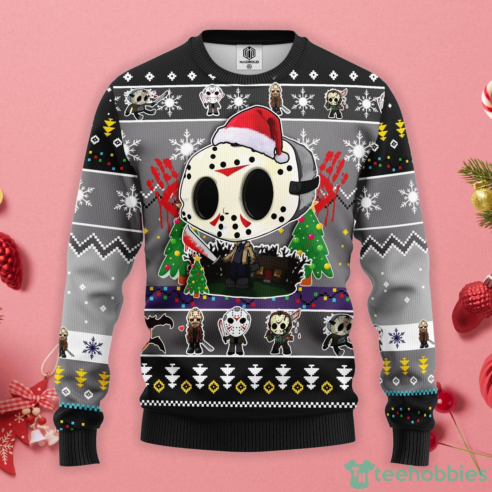 Jason Voorhees Chibi Ugly Christmas Sweater Product Photo 1