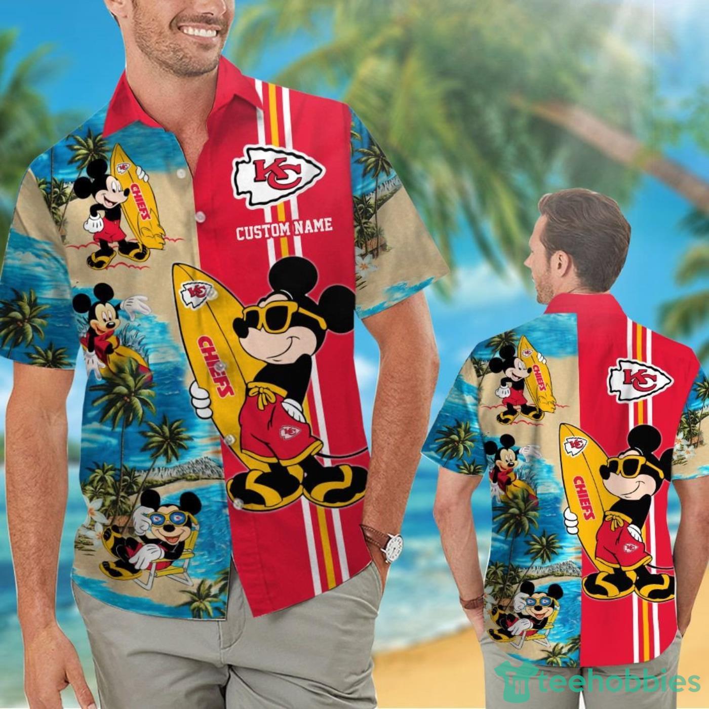 Kansas City Chiefs Mickey Custom Name Hawaiian Shirt Product Photo 1
