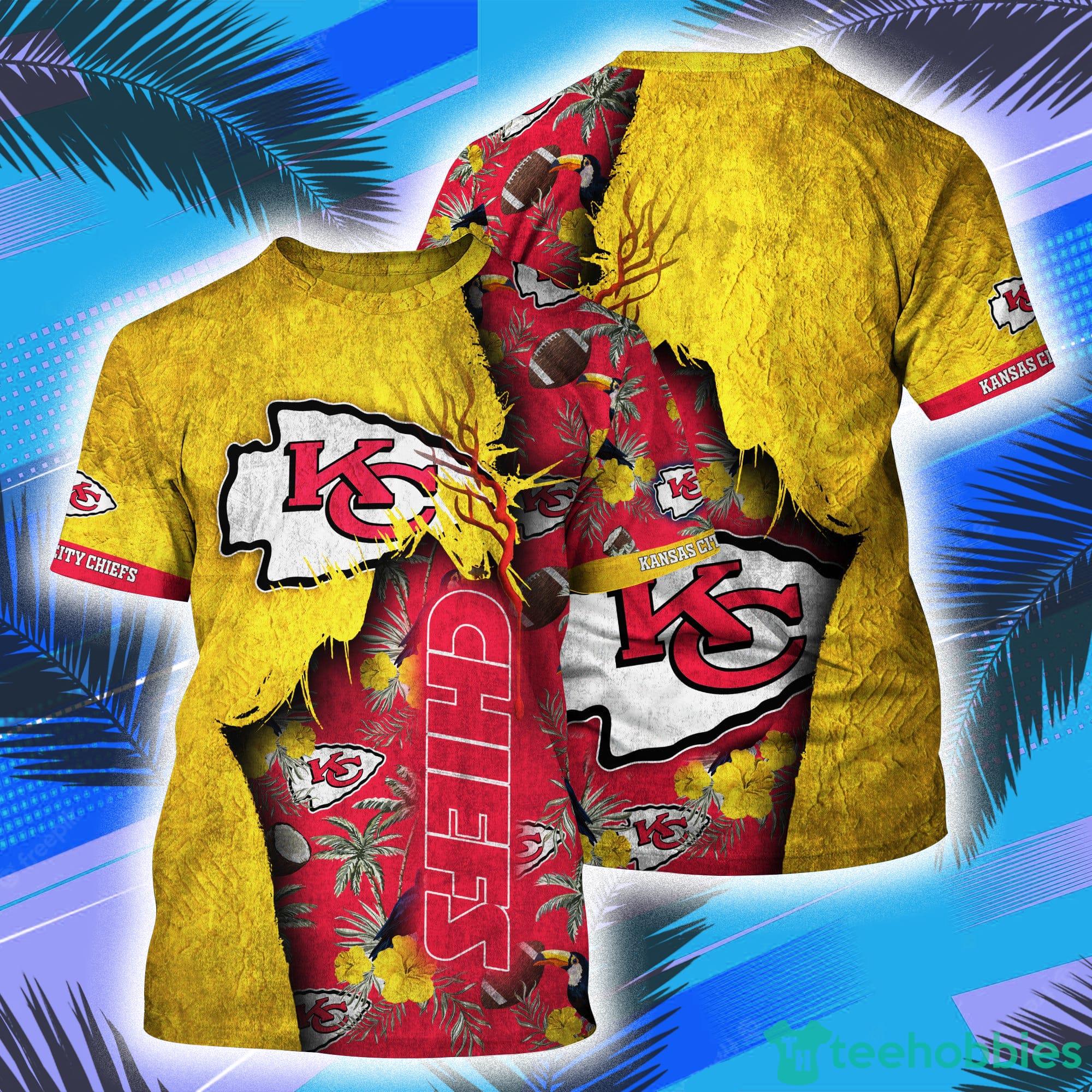Kansas City Chiefs NFL And Grunge Texture All Over Print 3D T-Shirt Product Photo 1