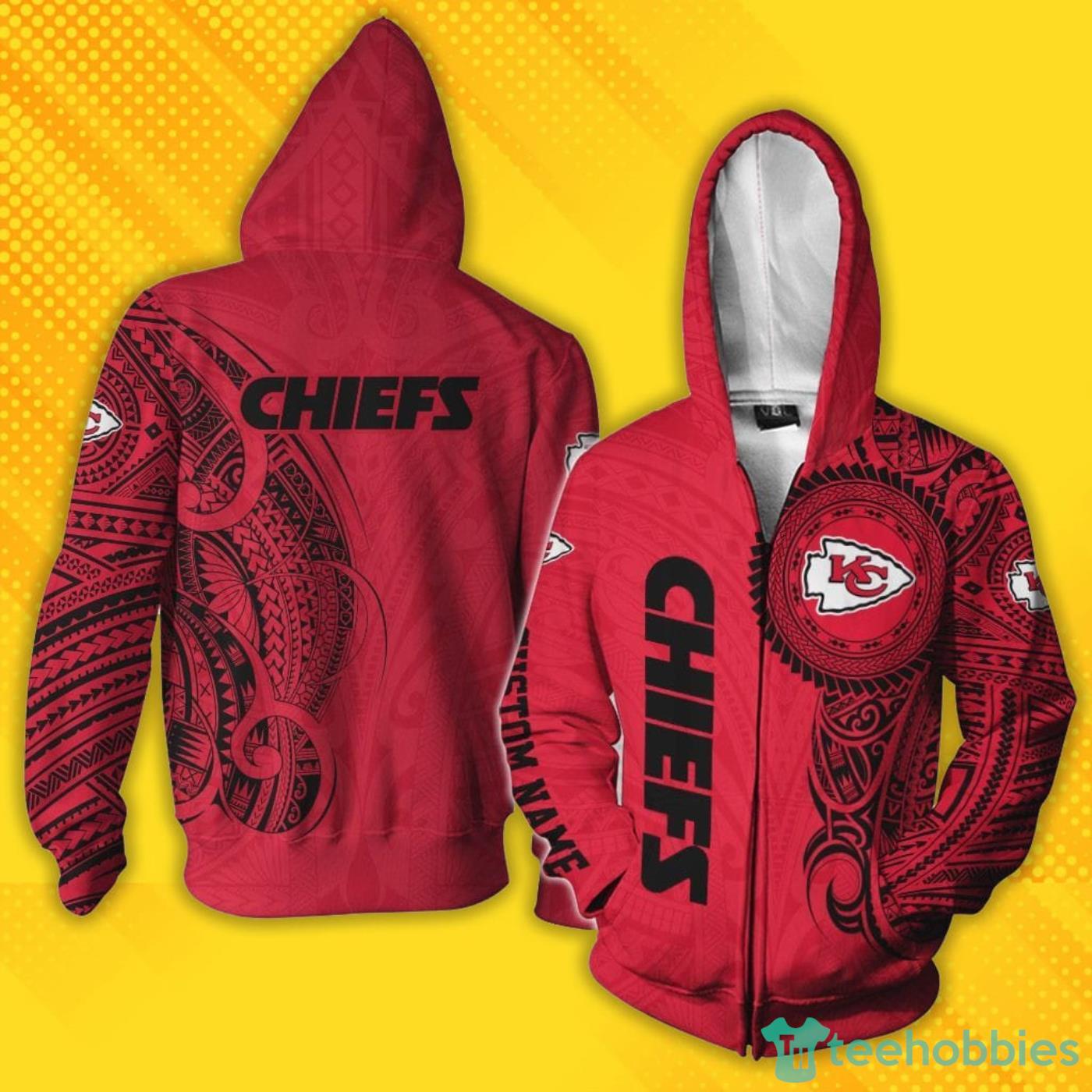 Kansas City Chiefs Red And Black 3d Hoodie