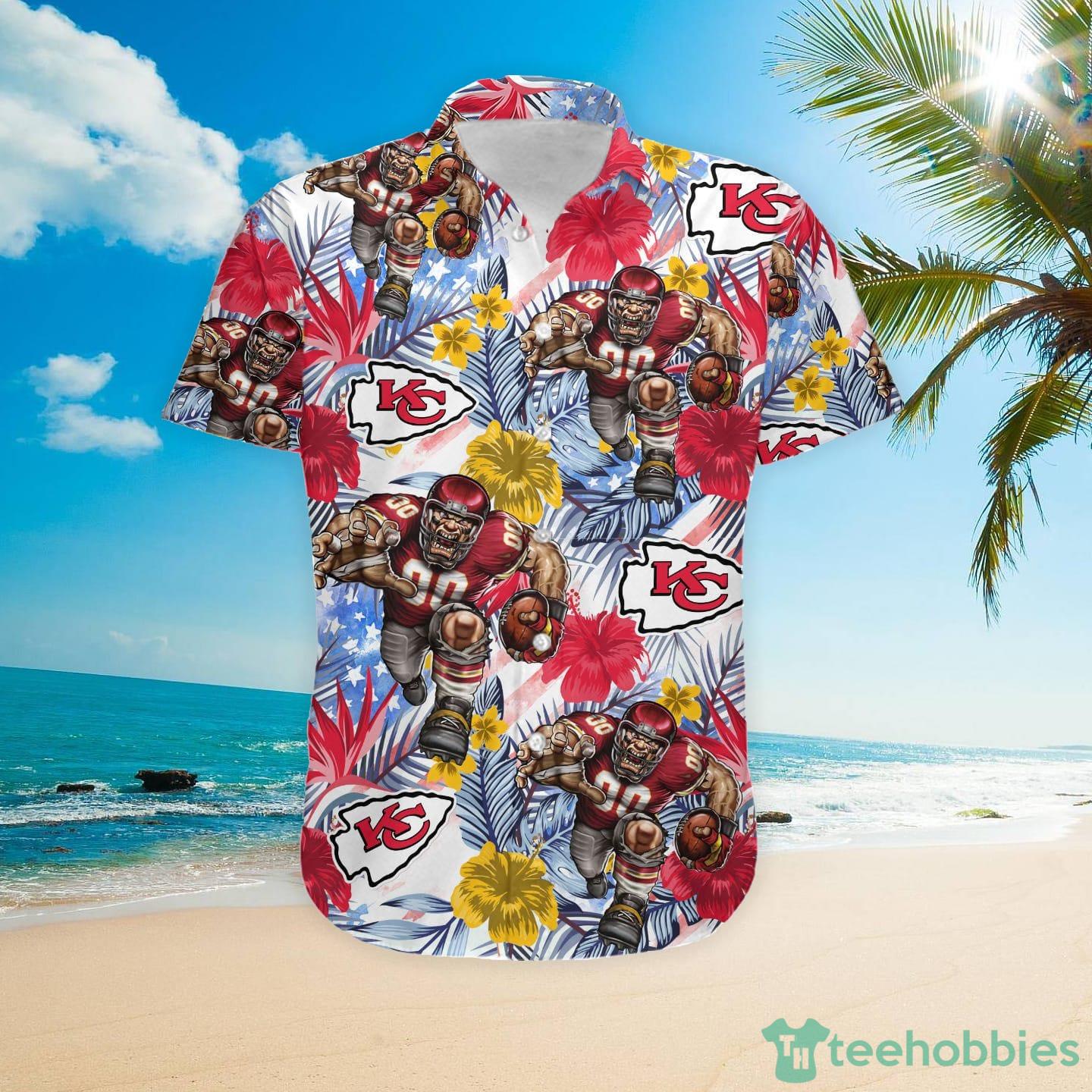 Chiefs Hawaiian Shirt Tropical Floral Logo Kansas City Chiefs Gift