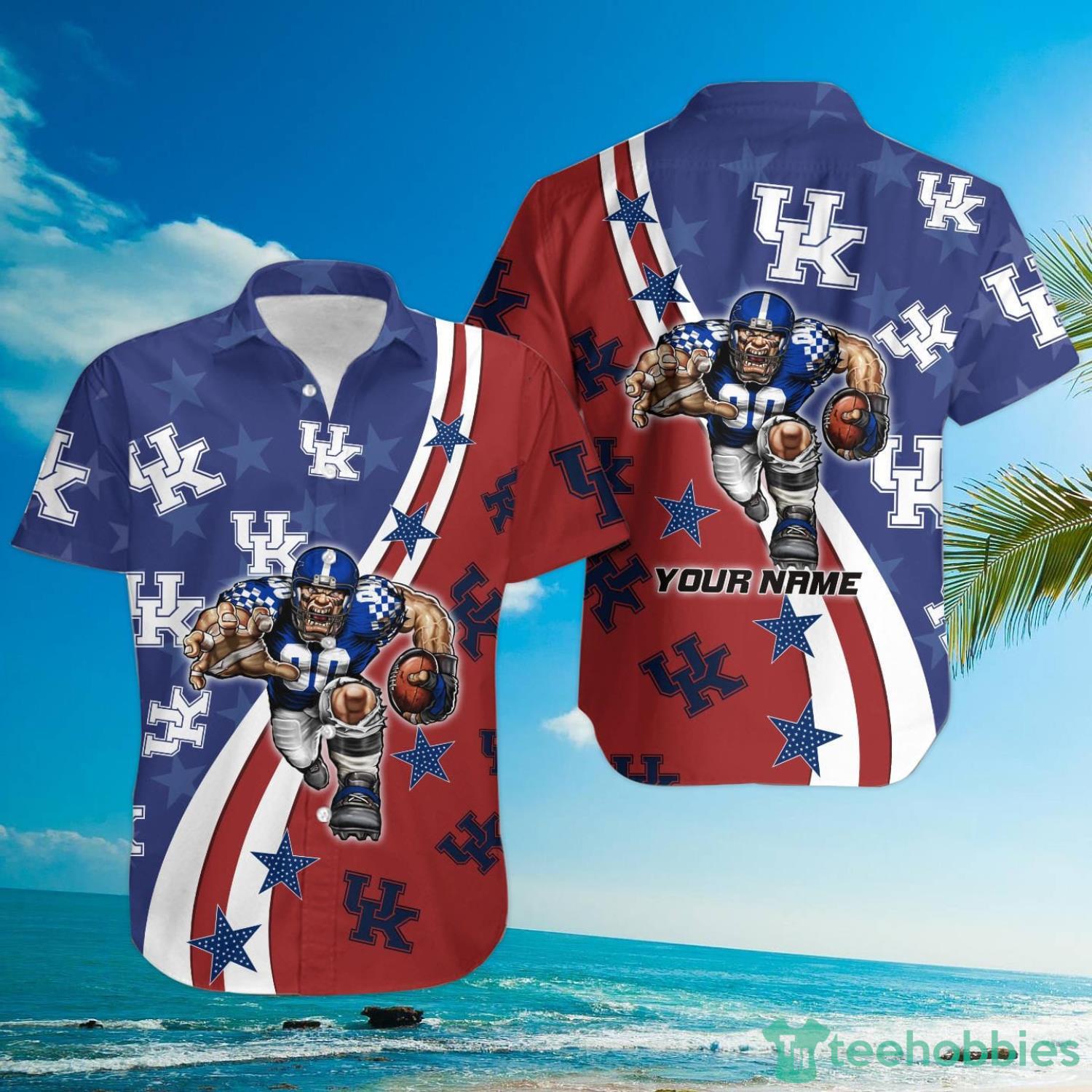 Kentucky Wildcats American Flag Custom Name Hawaiian Shirt Product Photo 3
