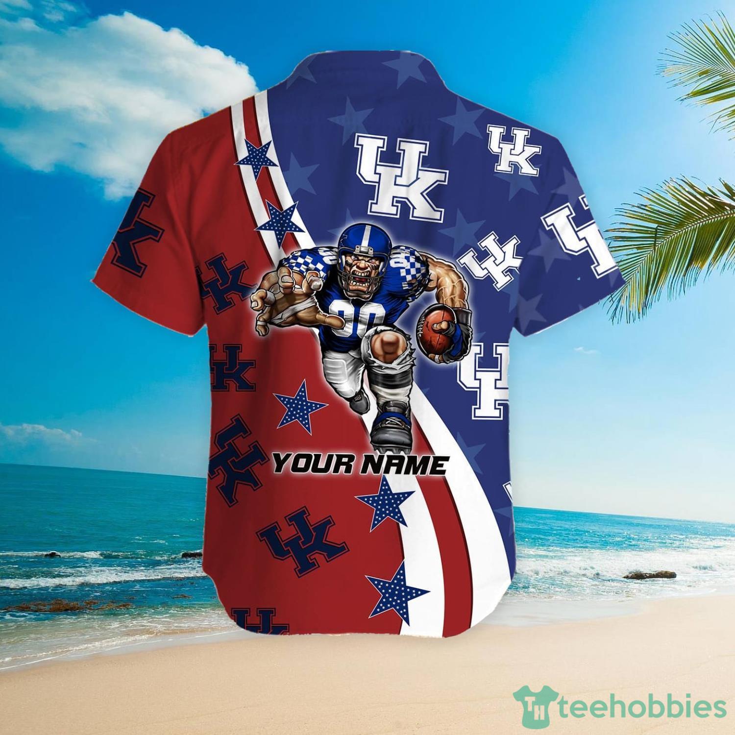 Kentucky Wildcats American Flag Custom Name Hawaiian Shirt Product Photo 5