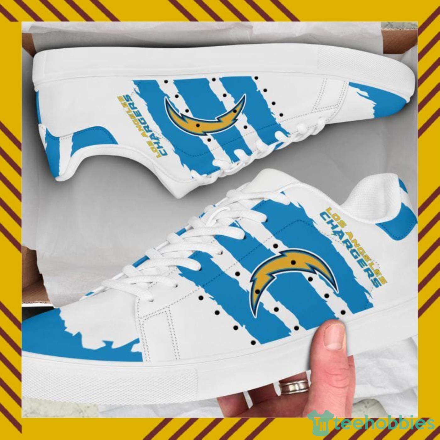 Los Angeles Chargers NFL Black And White Skate Shoes Los Angeles Chargers NFL Black And White Skate Shoes Product Photo 1